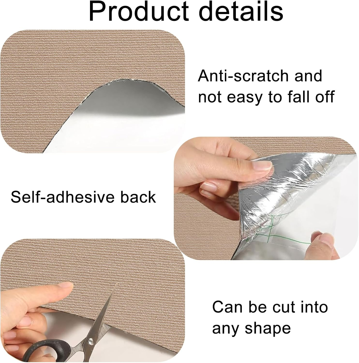 TYXHXTF 2-Piece Cat Scratching Mat Set, Brown, Protects Furniture, Durable, Non-Toxic, for Indoor Cats, Wall Mountable image number 2