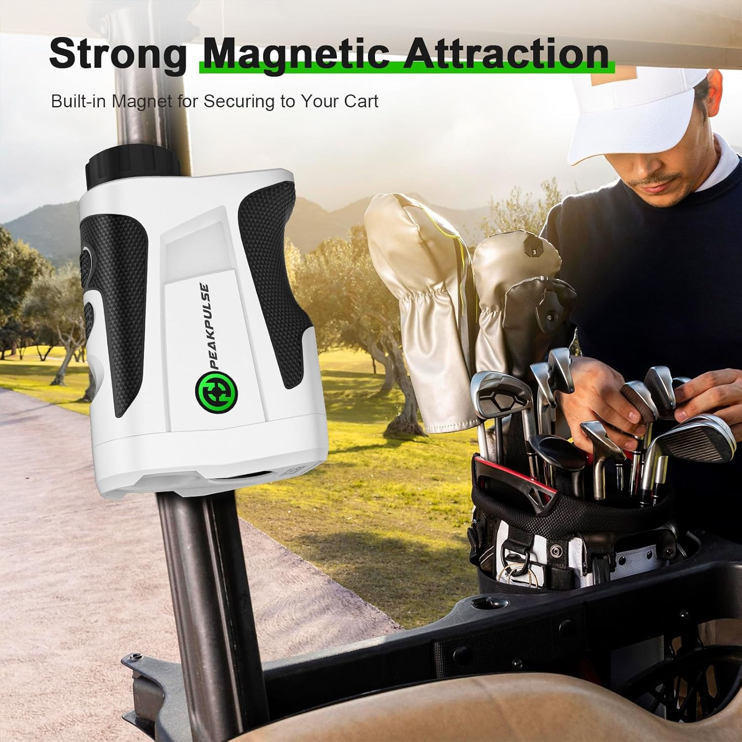 PEAKPULSE 1200 Yards Golf Rangefinder with Slope and Magnetic 6X Magnification Rechargeable Laser Distance Range Finders Flag Pole Locked with Vibration Ideal for Golfer Accessories image number 6