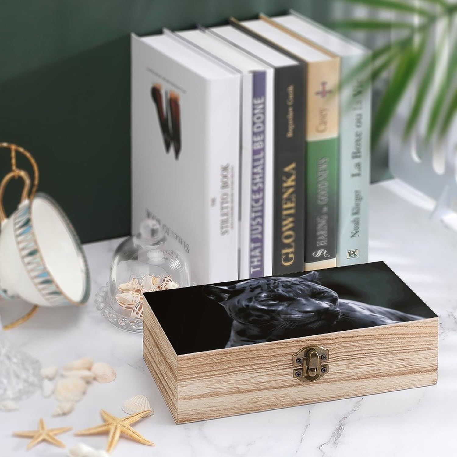 Black Panther Wooden Box Wood Wedding Keepsake Boxes with Lids Small Decorative Boxes Lightweight Wooden Memory Storage Box for Crafts Keepsakes Jewelry Photo Letter Storage image number 5