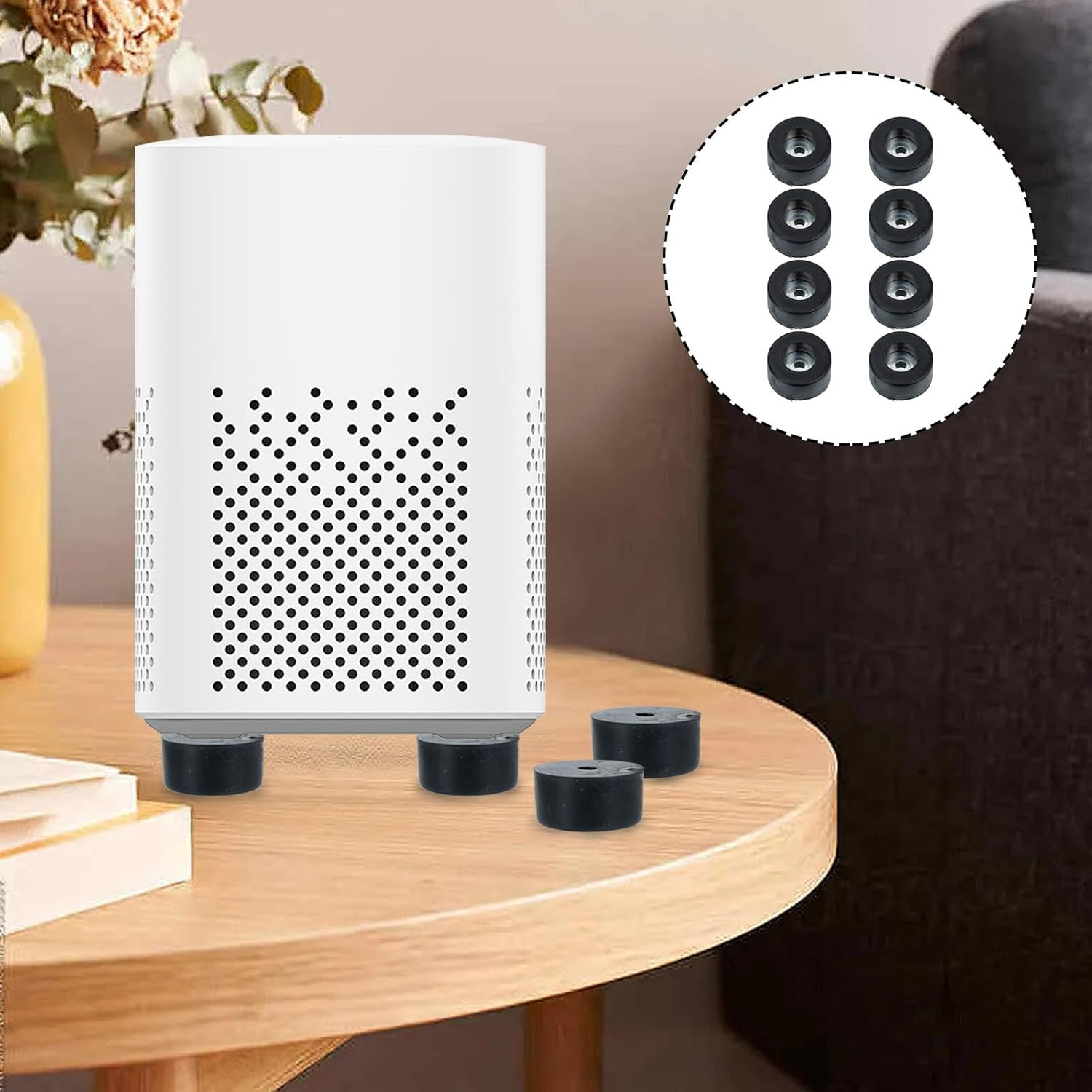 BESPORTBLE 8Pcs Rubber Speaker Isolation Feet Pads 38X20Mm Black Soundproof Spike Cushions for Stage Amplifier and Home Audio Equipment