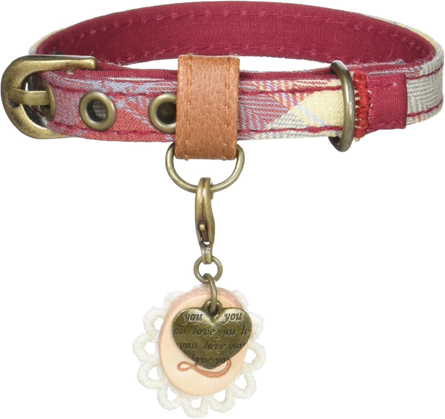 Zaya Dog (Zaya Dog) ZD10012-1 Collar Mirror Check S Red
