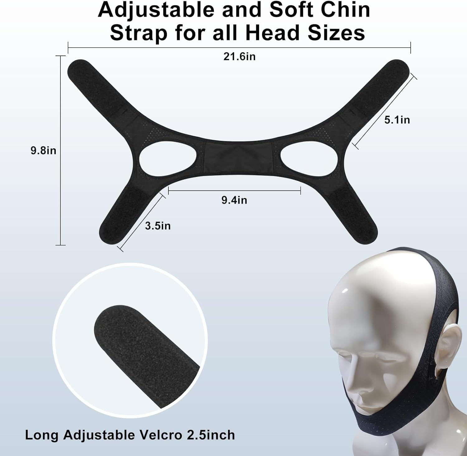Anti Snoring Device Anti-Slip Adjustable anti Snoring Chin Strap,Snoring Reduction Stop Snoring Device Snoring Solution,Professional Effective anti Dry Mouth Chin Strap Stop Noise Snoring Strap image number 5