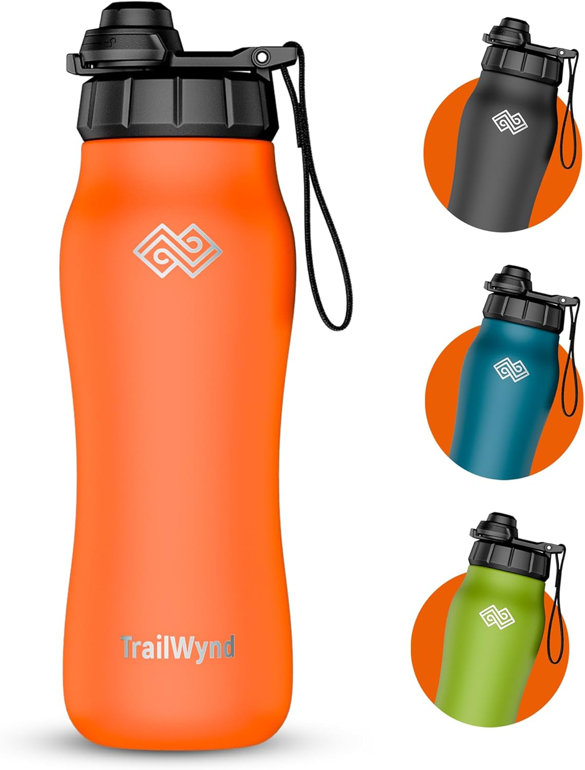 Insulated Stainless Steel Water Bottle, 24 Hours Cold, 12 Hours Hot, Leak-Proof, Powder-Coated Finish, 24Oz (Green)
