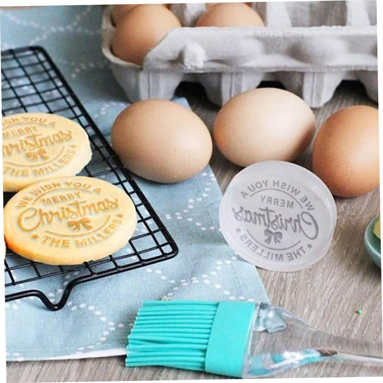 Ciieeo Christmas Cookie Stamp Mold Reusable Baking Molds for Christmas Sweets DIY Cookie Cutters Kitchen Supplies image number 6