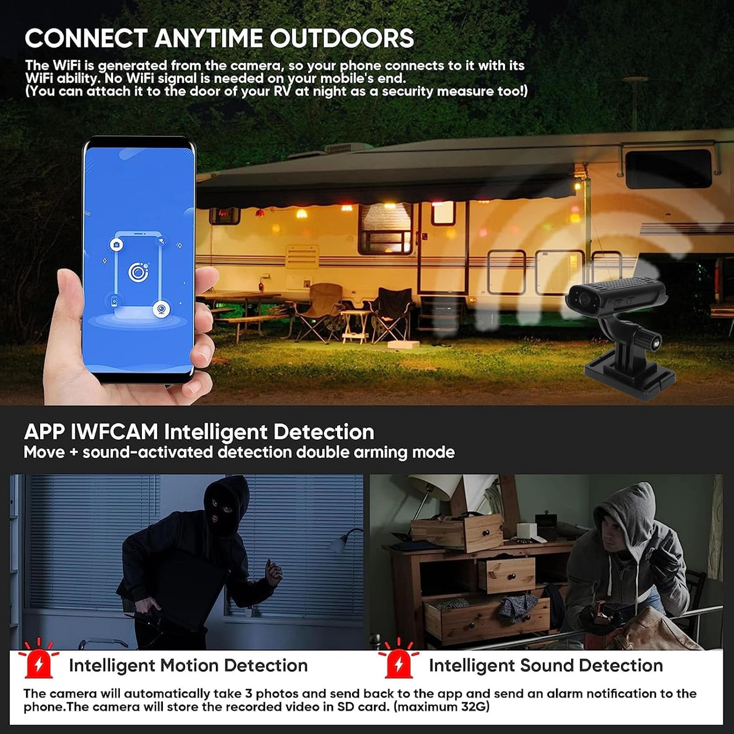 Cryfokt Reverse Hitch Guide Camera, 150&deg; Wide Angle, Wireless Backup Hitch Camera HD for Rv/Truck image number 2