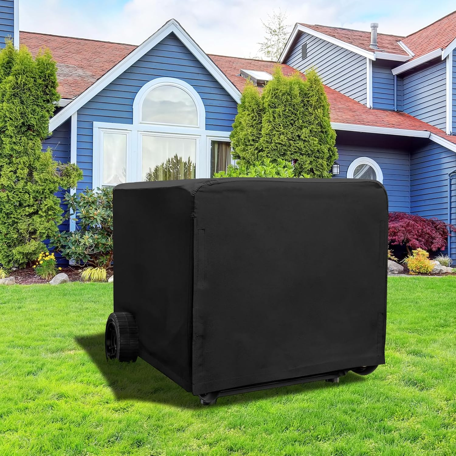 Universal Waterproof Generator Cover, 600D Heavy Duty Small outside Equipment Cover for Champion,Predator,Wen,Bilt Hard,Ryobi,Generac,Westinghouse Portable Generator 5000-10000W,32&rdquo;Lx24&rdquo;Wx24&rdquo;H image number 6