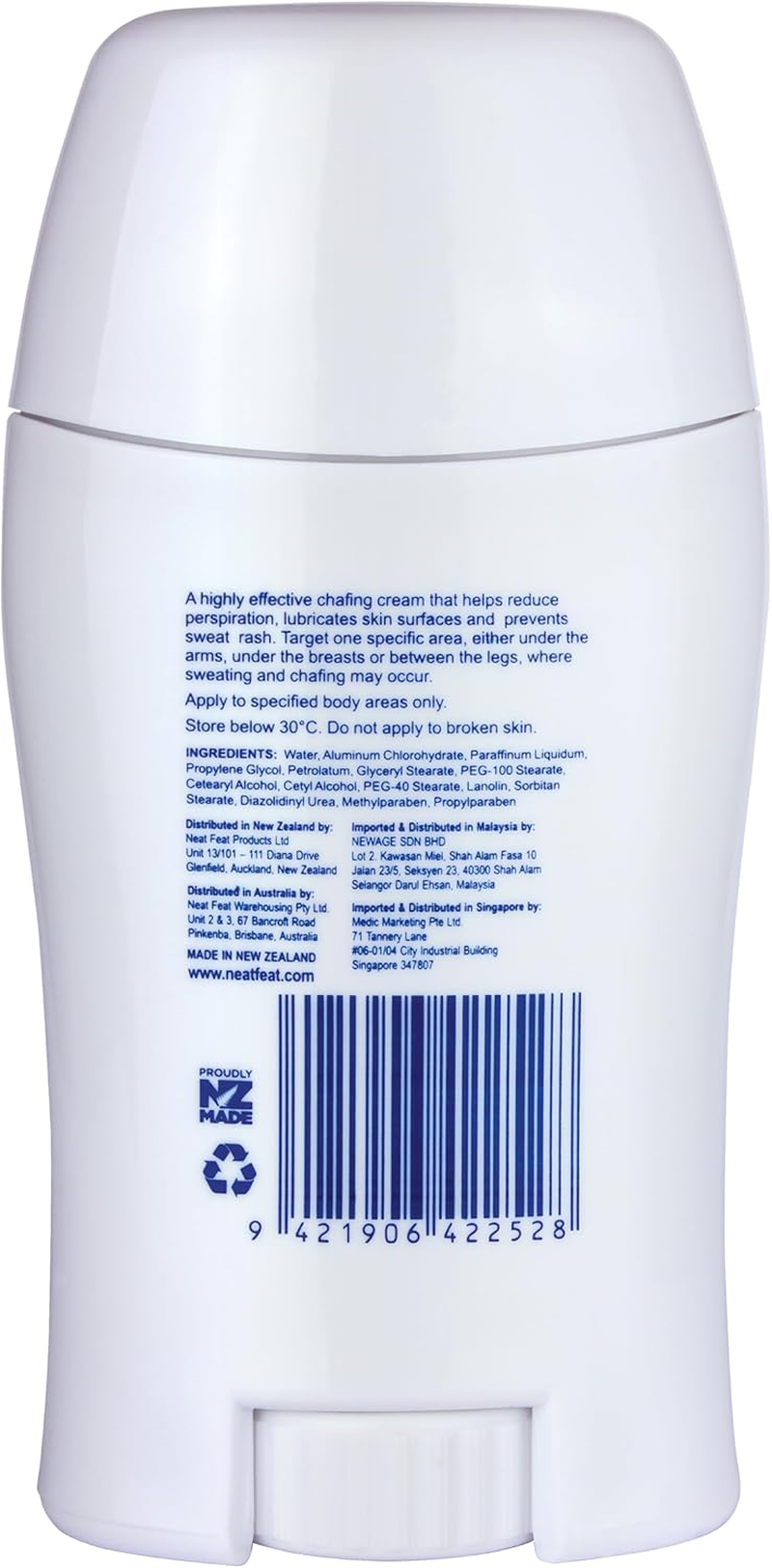 Neat Feat Foot & Body Care Sweat Rash & Chafing Stick - Extra Strength Skin Protectant Stick, Prevents Chafing and Soothes Skin - Ideal for Active Individuals image number 1