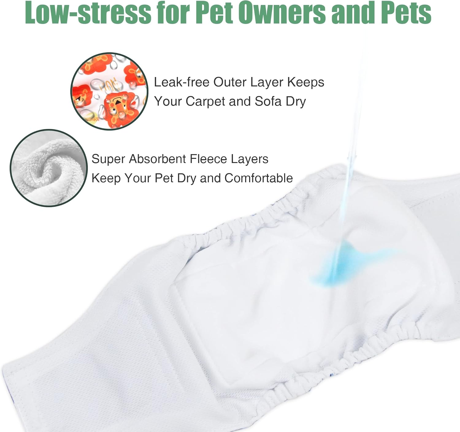 Wegreeco Washable Male Dog Belly Band Pattern- Pack of 3 - Washable Male Dog Belly Wrap, Dog Diapers Male (S, Magic)