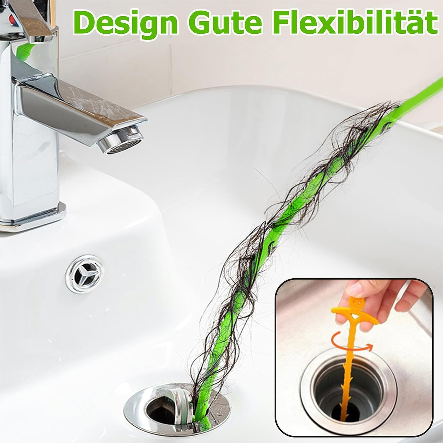 Anordsem Drain Cleaner Pipe Cleaning Spiral for Drain Cloging: Pipe Cleaning Unblocker Pipe Spiral for Sink - Pipe Cleaner for Sink Kitchen Bathtub Sewers [Pack of 18] image number 2