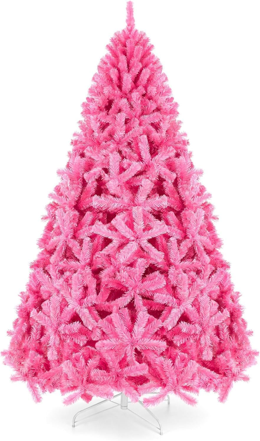 6Ft 1.8M Pink Christmas Tree, with Bushy 772 Tips Metal Stand, Easy Assembly 180Cm Artificial Xmas Tree Decoration for Indoor Outdoor Home Party Holiday image number 1