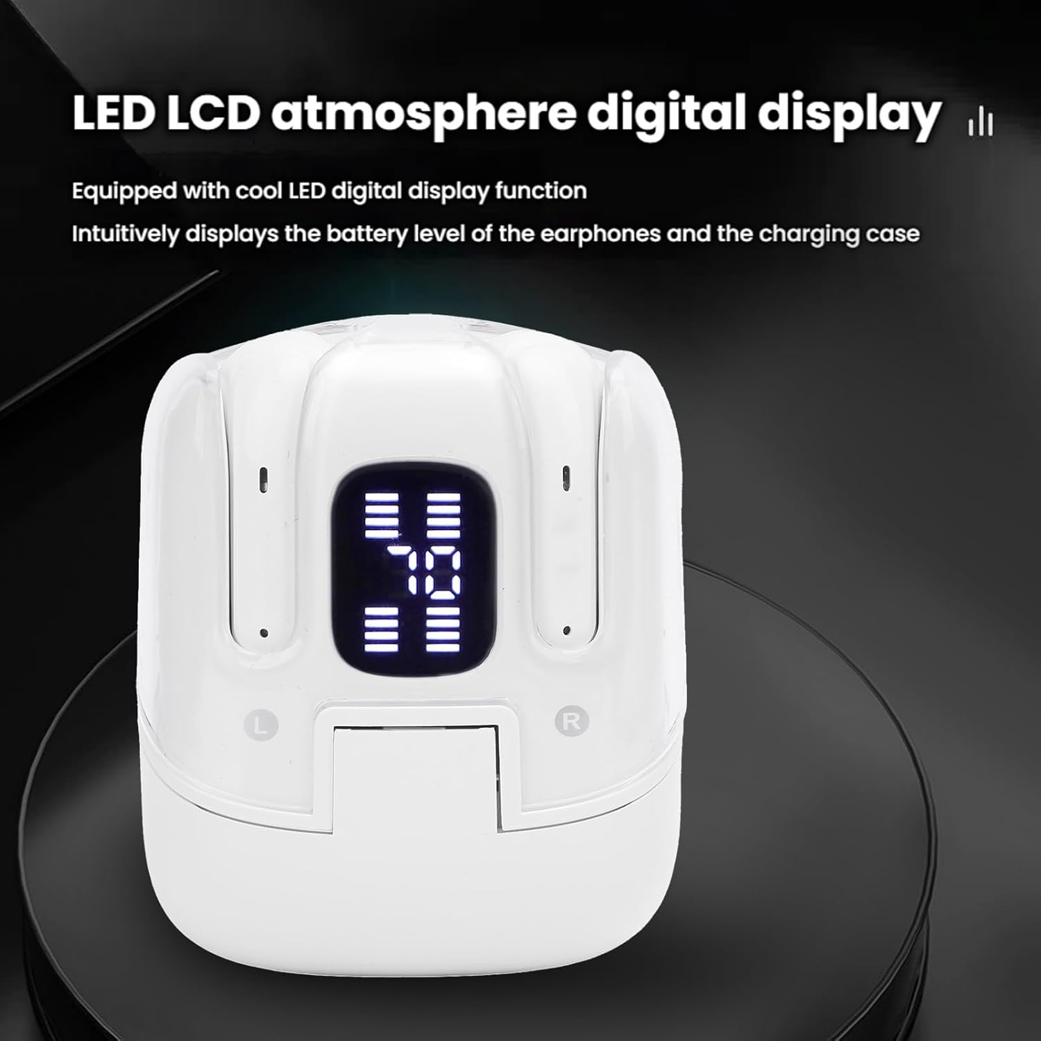 Sxhlseller 2 Pairs Wireless Earbuds, Hifi Stereo Noise Reduction Earphones with LED Display Charging Case, 120H Playtime, 4 in 1 Touch Control Earbuds for Laptop Pad Phones image number 4