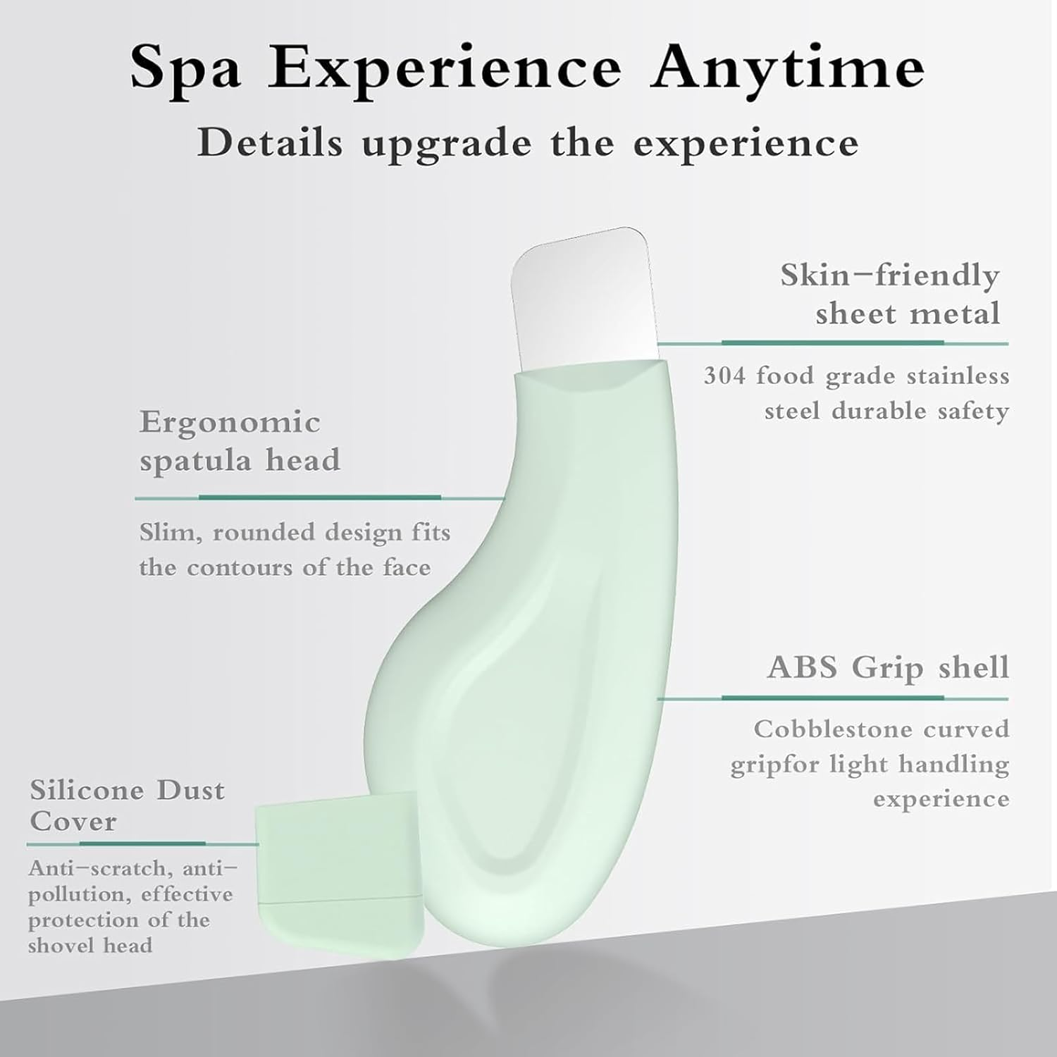 Weidllys Blackhead Remover Tool, Silicone Face Scraper for Deep Cleansing, Skin Scrubber Face Spatula, Nose Blackhead Remover, Skin Care Tool for Men and Women (Green) image number 3