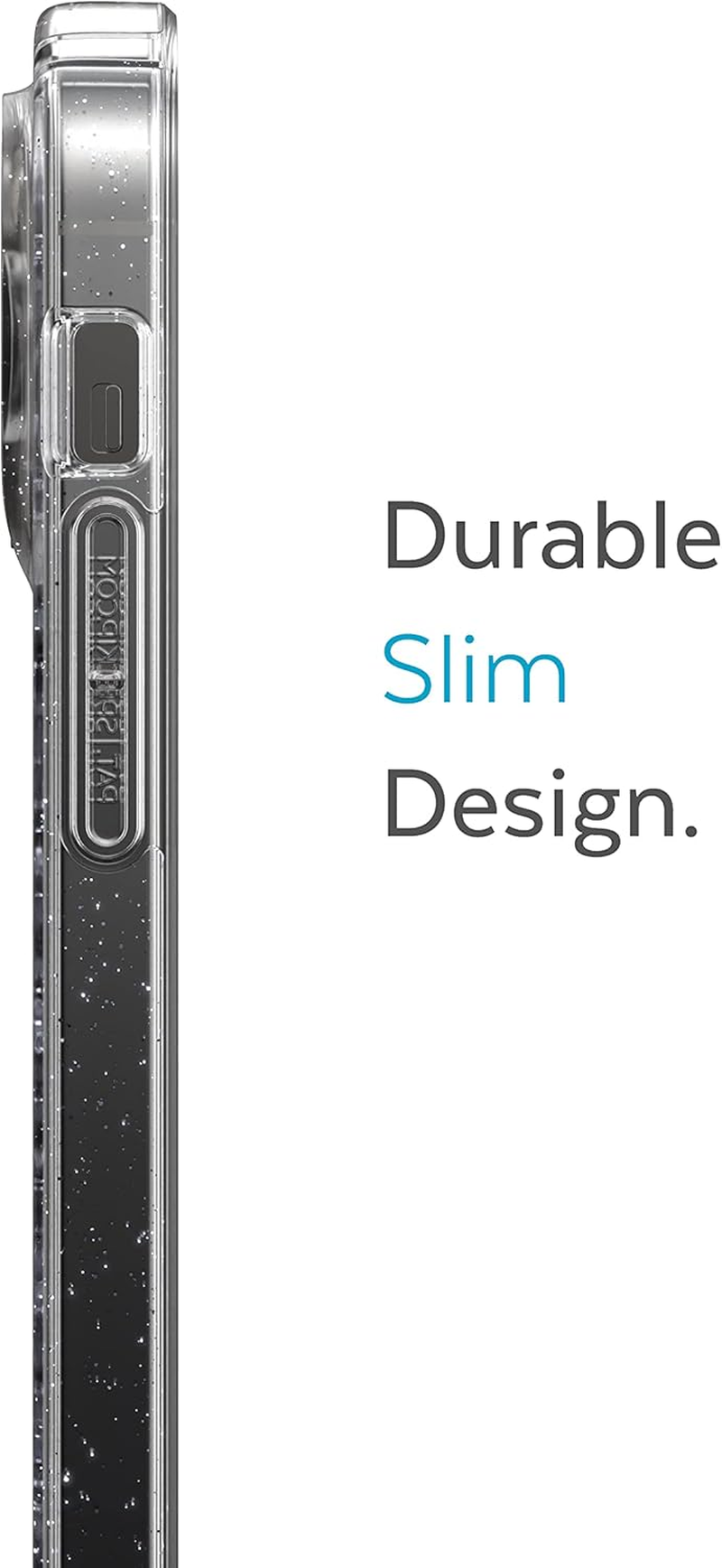 Speck Clear Iphone 14 Pro Max Case - Drop Protection with Scratch Resistant Dual Layer Slim Phone Case for 6.7 Inch Iphones 14 Pro Max - Anti-Yellowing & Anti-Fade Case - Platinum Glitter Gemshell image number 3