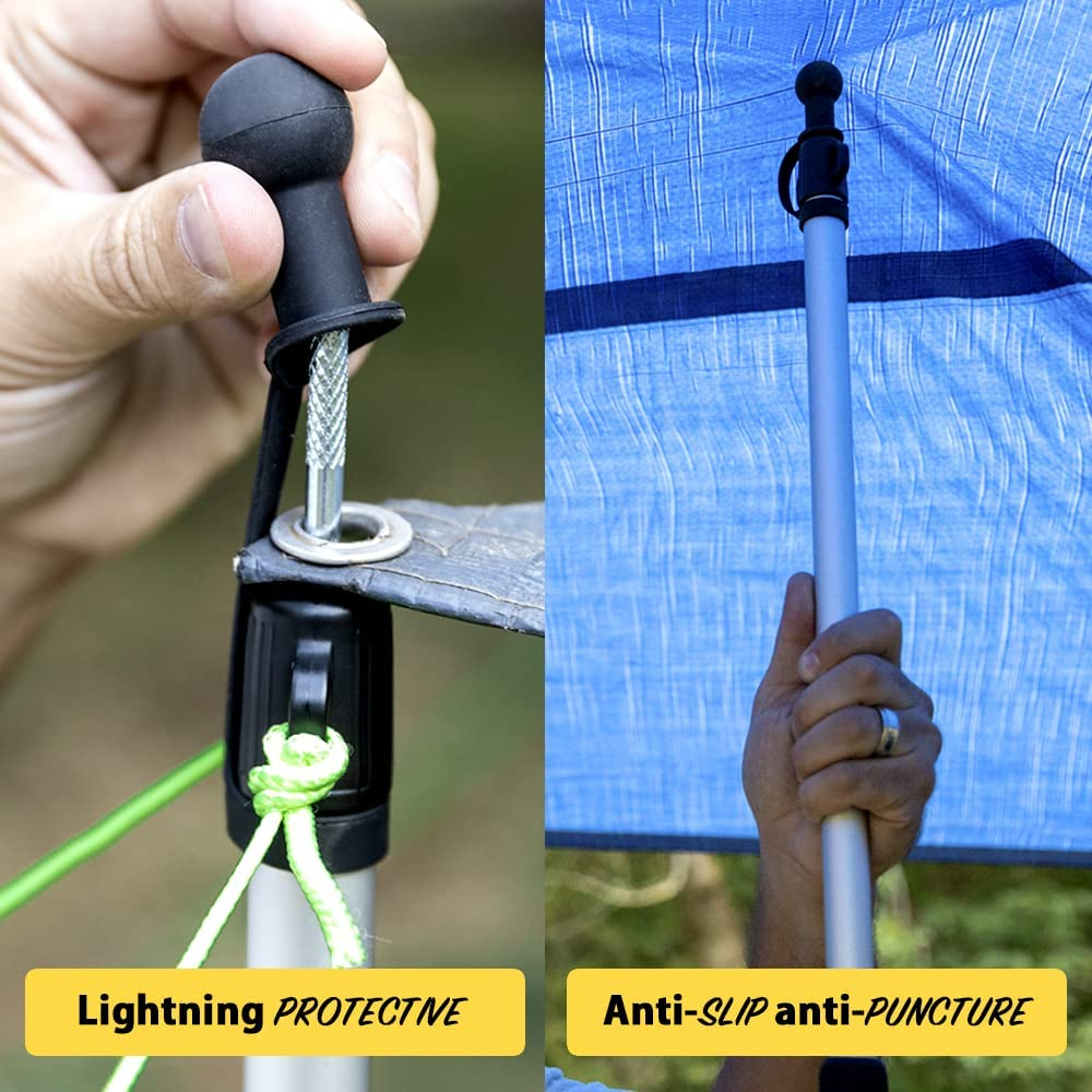 Everbeam Tarp Poles - Tent Poles for Tarp - Camping, Hiking, Fishing - Adjustable Tarp Poles Extend to 92" - Portable & Lightweight, Ideal for Awning, Tent Fly - Includes Guy Lines, Stakes, Carry Bag image number 1
