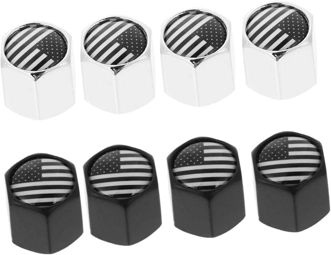SHERCHPRY 8Pcs Metal Car Wheel Tire Valve Caps Air Dust Covers for Car Tyres Fit Different Brands Easy Install Remove image number 2