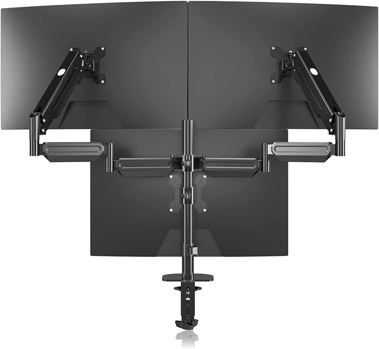 Triple Monitor Stand Mount-Gas Spring Stand with Clamp and Grommet Base, Fully Adjustable Desk Mount Fits Three 17-27 Inch LCD Computer Screens, Each Arm Holds up to 13.2Lbs,(Md8003)