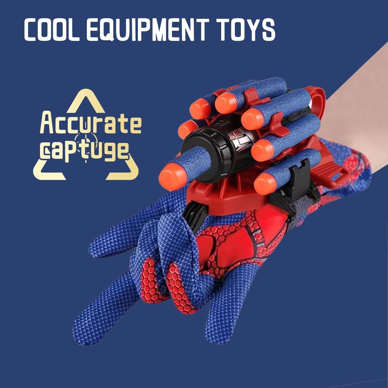Spider Gloves Man Web Shooter Toy with Wrist, Foam Blasters,Spider Launcher Gloves Cosplay Toy Set for Kids image number 2