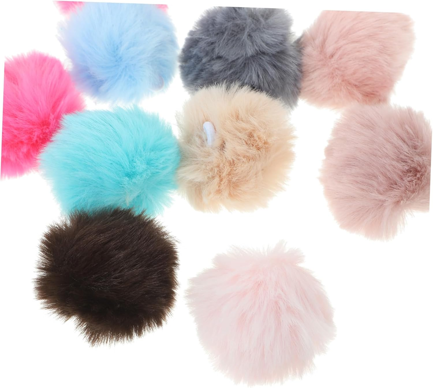 CIYODO Lightweight Fluffy Balls Cat Toys 10Pcs Pom Pom Balls 4Cm Assorted Colors for Kitten Exercise and Creative Craft Projects Random Color image number 1