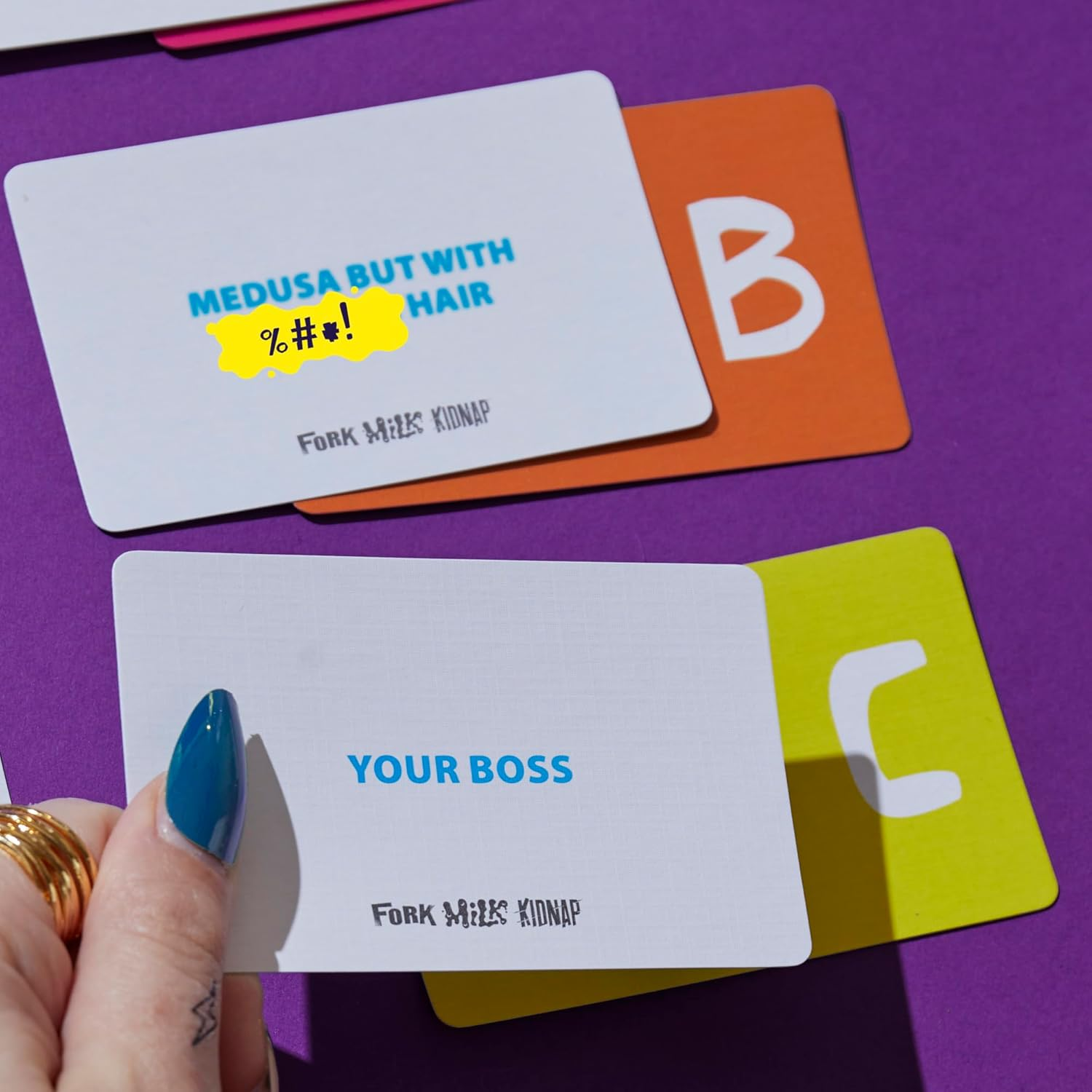 Hasbro Gaming Fork Milk Kidnap Game for Adults Only | an Adult Party Game of Questionable Choices | Ages 17+ | for 3 to 10 Players | Hilarious NSFW Card Games image number 3