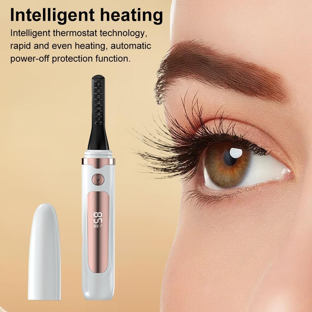 Electric Eyelash Curler Tool USB Rechargeable 4 Mode Women Makeup Tools (White) image number 4
