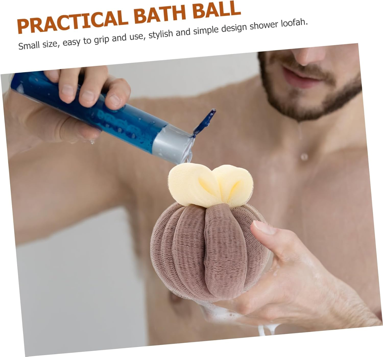 SOESFOUFU 2Pcs Exfoliating Bath Ball Shower Loofah Natural Sea Sponge Body Wash Ball image number 6