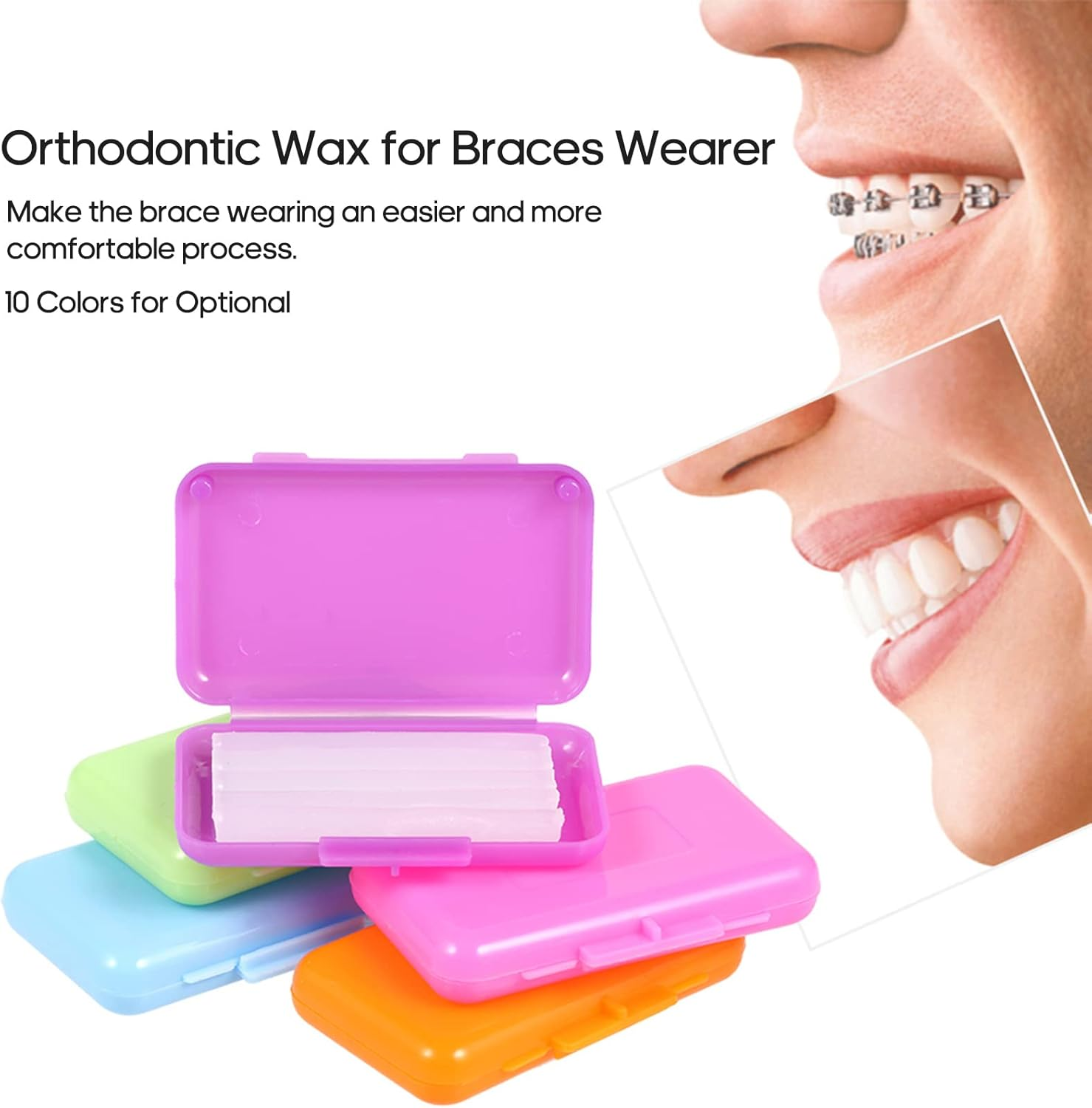 LOUJIN Teeth Wax Pain Relief for Orthodontic Braces Wearers 1 Box of 5 Strips Dental Wax for Oral Care image number 6