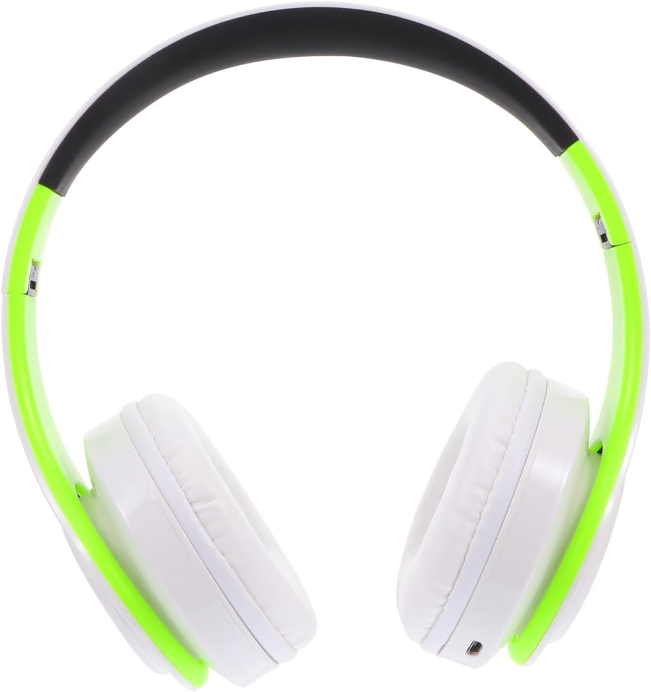 Tofficu Foldable Over-Ear Wireless Headset with Wireless Connectivity and Aux Input, Adjustable Wireless Headphones for Sports and Travel Use, Green and White Design image number 3