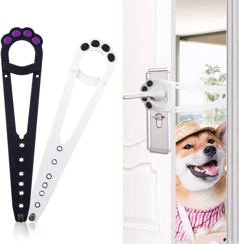 Cat Door Latch, Pack of 2 Adjustable Cat Door Alternative, Stronger Flex Door Stopper Door Locks for Pets, Keeps Dogs and Baby Away from Cat Litter Tray and Food image number 3