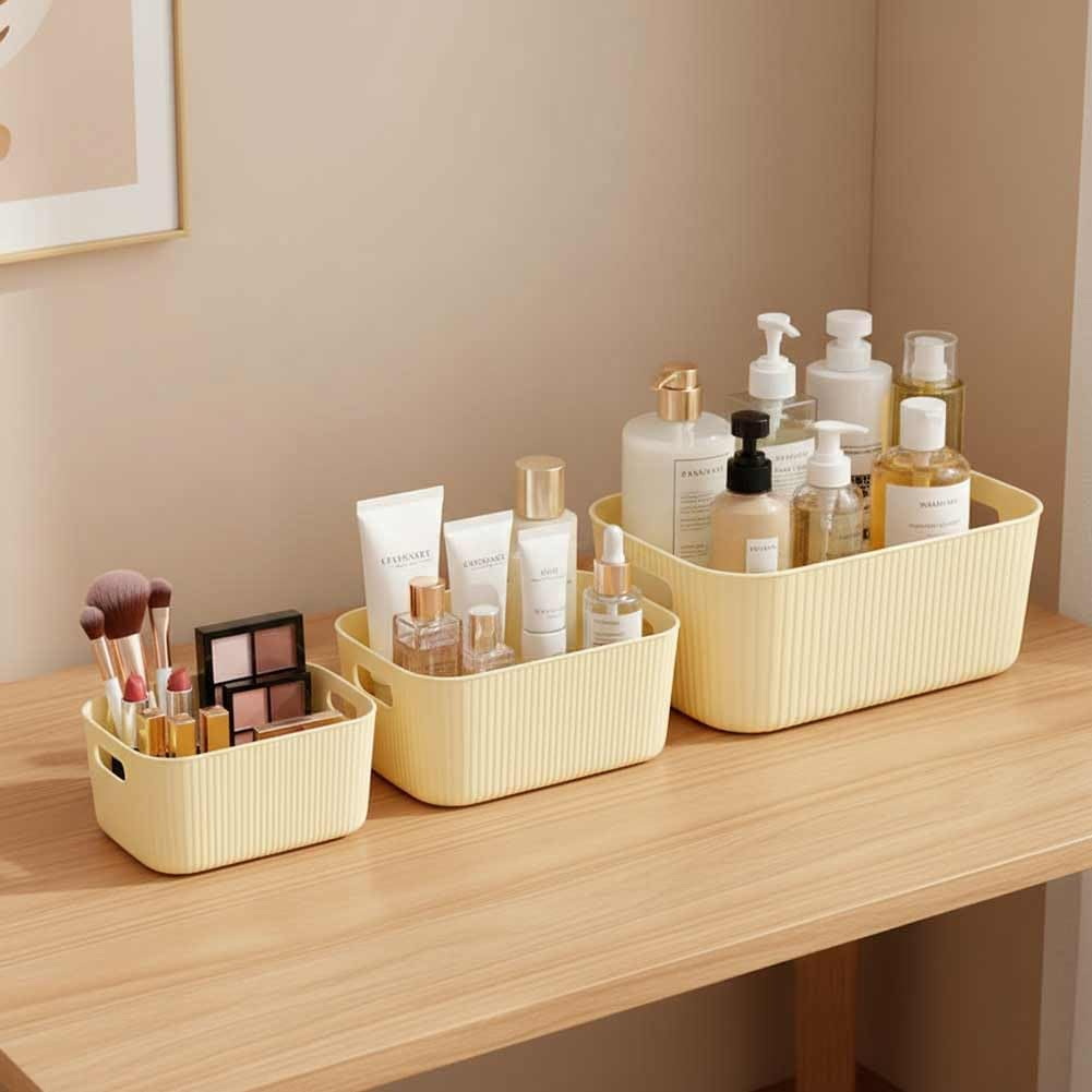 12 Pack Plastic Storage Bins Basket Toy Organizers and Storage Bins for Home Cupboard Kitchen Bathroom Office Pantry Organization