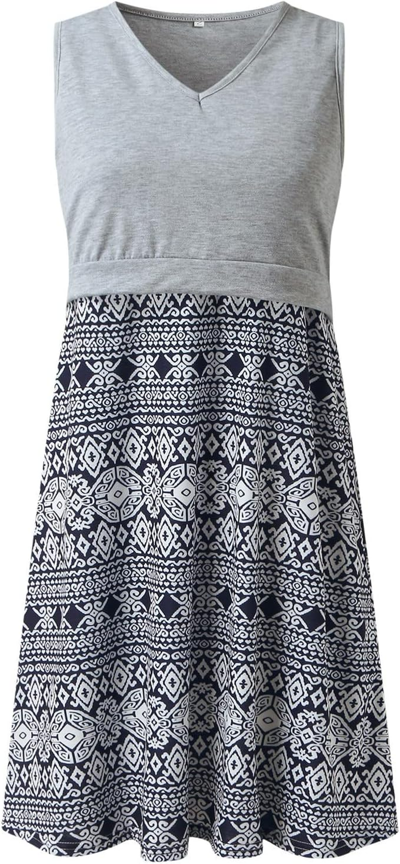 Baby Clothes Girl Womens Maternity Casual Sleeveless Floral Print V Neck Nursed Tanks Dress for Breastfeeding Cute Dress Petite image number 5