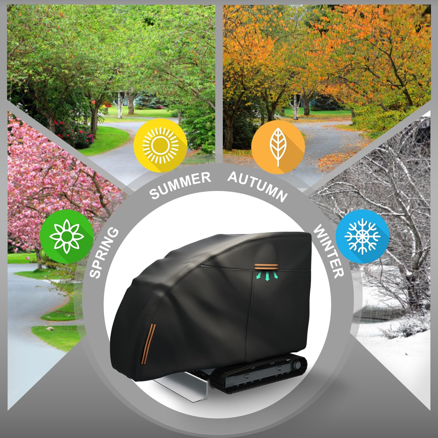 Mini Excavator Cover，Mini Excavator Covers Waterproof Heavy Duty for Bobcat/Kubota/John Deere 17 P/Takeuchi/Yanmar，600D Oxford Cloth Waterproof, UV Protection, Dustproof, Universal Cover image number 3