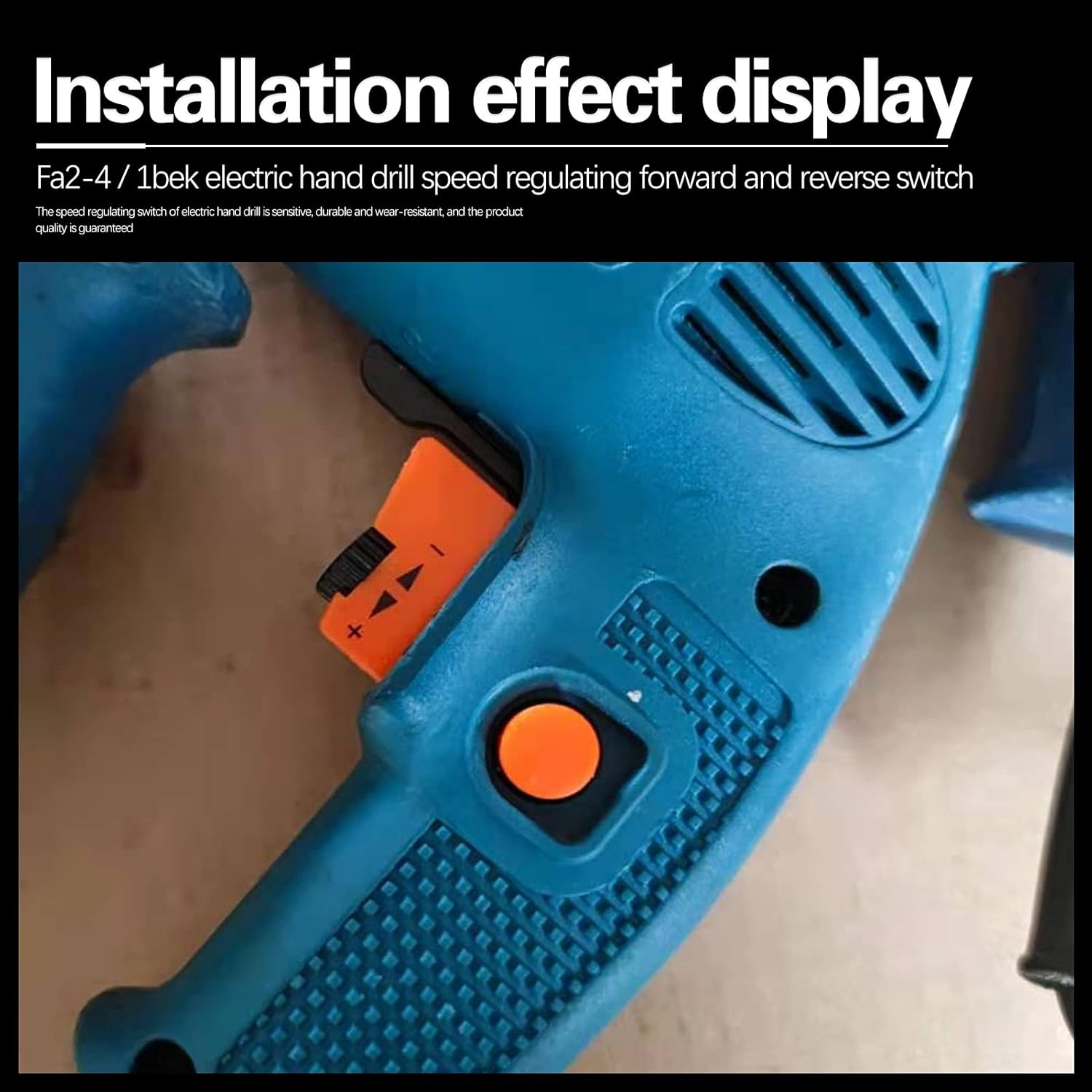 Telituny Adjustable Speed Switch, 6A 220V FA2-4/1BEK Drill Switch, Speed Control Switch, for Electric Drill Trigger Switch, Hand Drill Speed Control image number 3