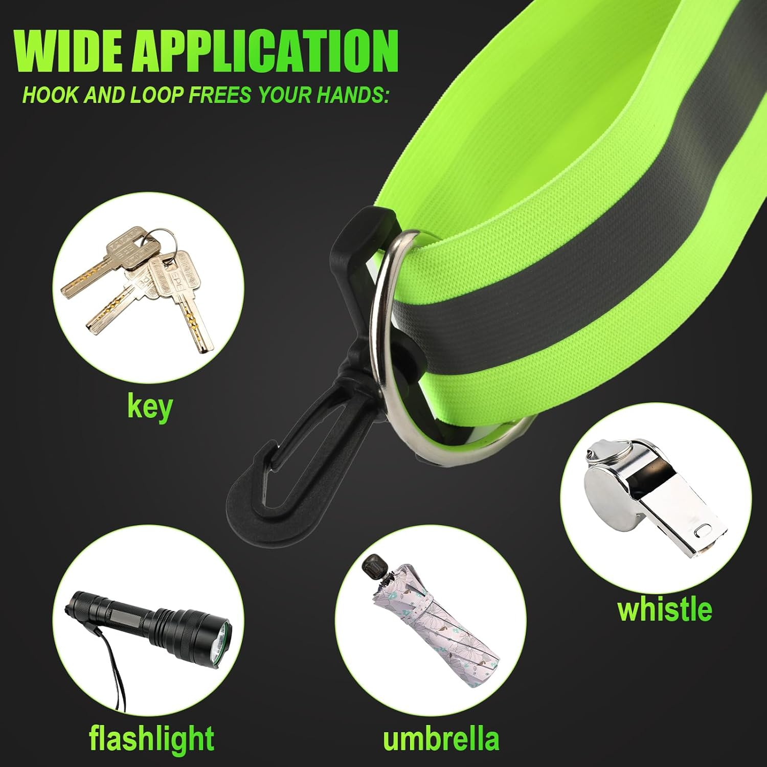 XIHIRCD Reflective Shoulder Strap and 2 Pieces Reflective Wristband, Reflective Bands, Running Equipment, Highly Visible Belt, Reflective Safety Sash for Night Running