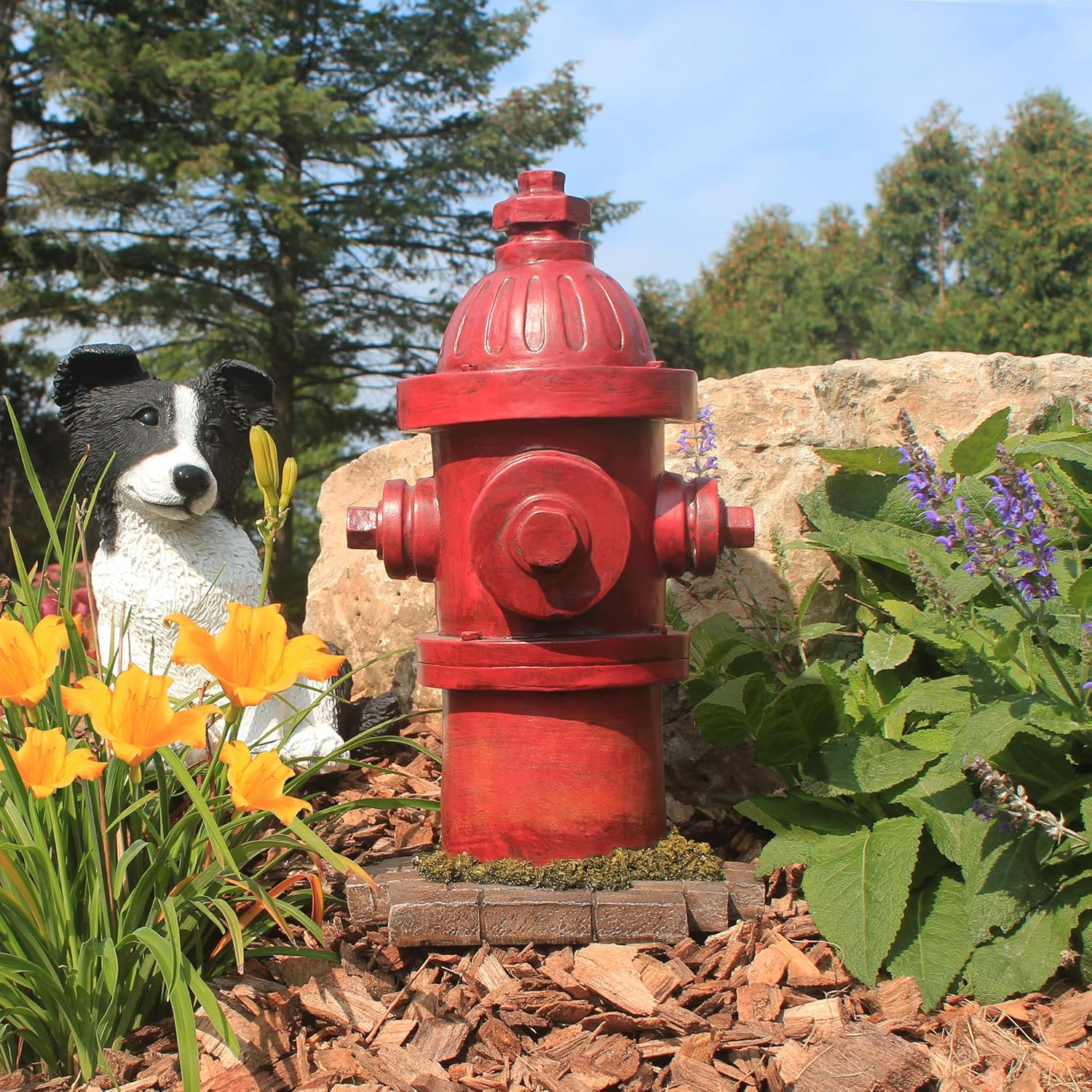 Design Toscano QL95468 Dog'S Second Best Friend Fire Hydrant Statue, Set of Two