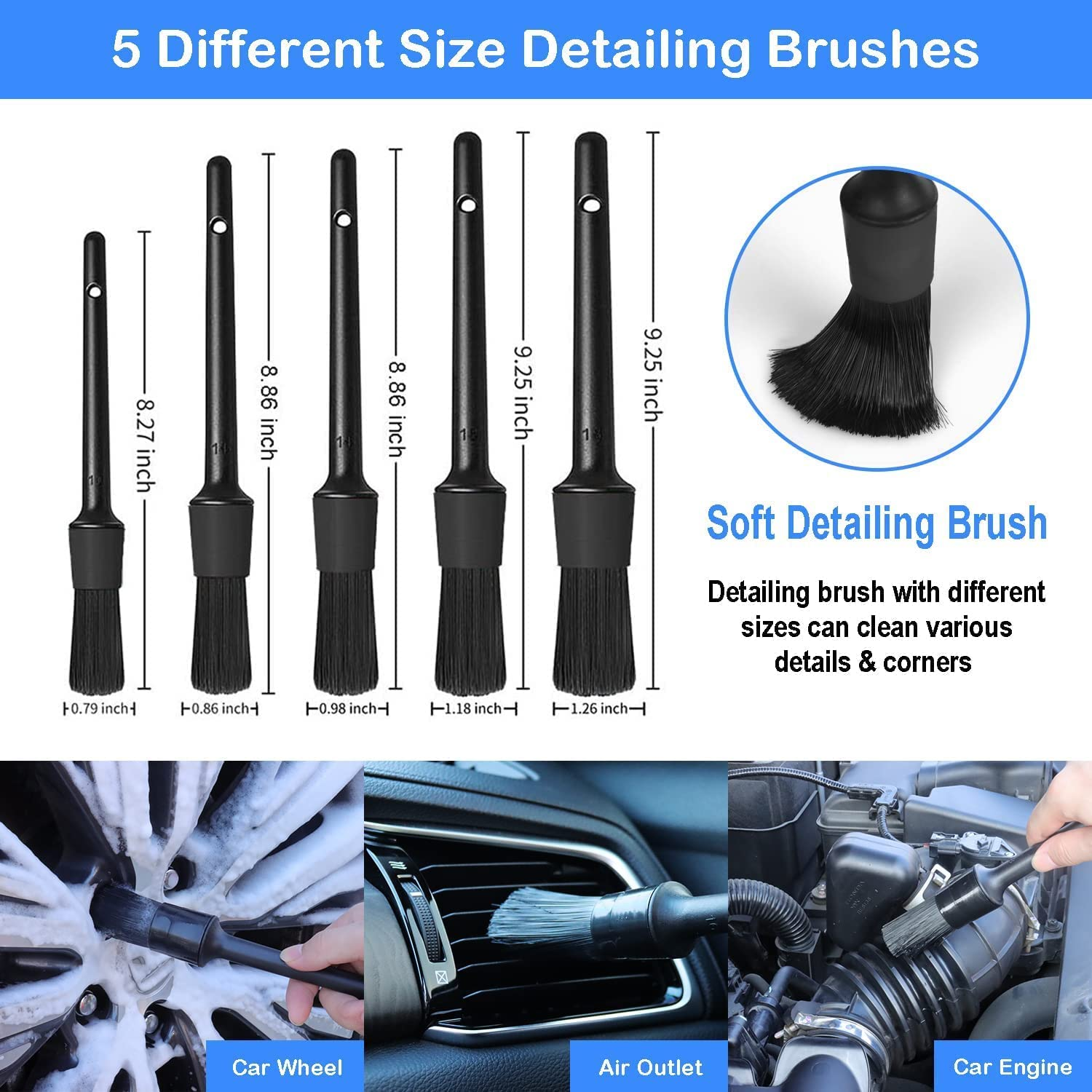26Pcs Car Detailing Brush Set, Car Detailing Kit, Auto Detailing Drill Brush Set, Car Detailing Brushes, Car Buffing Sponge Pads Kit, Car Cleaning Tools Kit for Interior, Exterior, Wheels image number 3