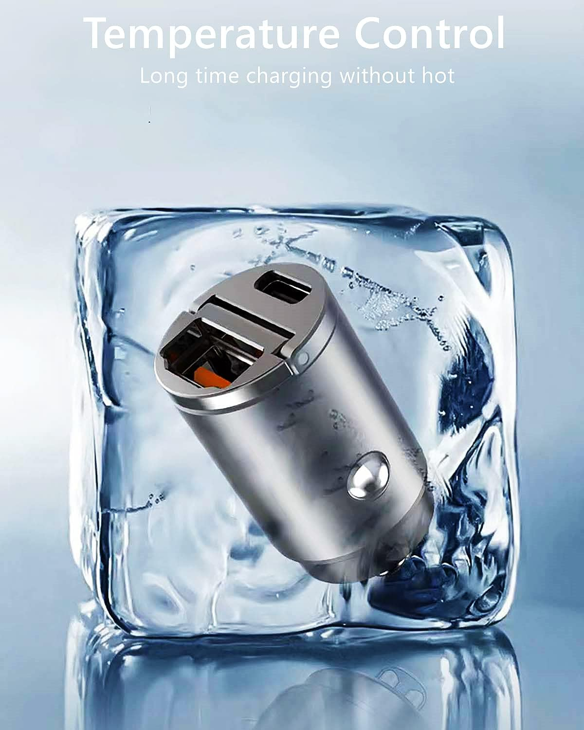 [Smallest&Flush Fit] USB C Car Charger Adapter, [PD45W&QC45W] Fast Cigarette Lighter USB Car Adapter, Metal Car Phone Charger Compatible with Iphone 16/15/14/13/12/11,Ipad,Macbook,Samsung S22/S21, Etc image number 3