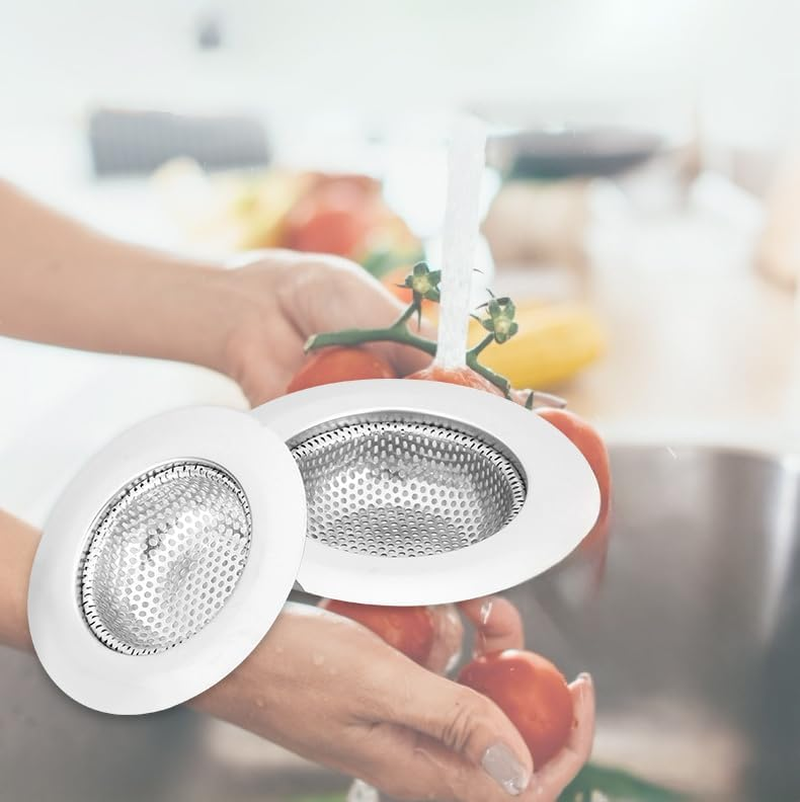 Tongke 2 Pcs Stainless Steel Kitchen Sink Strainer, Anti-Clogging Sink Disposal Stopper, Perforated Basket Drains Sieve for Kitchen Sink Drain (Medium*2) image number 2