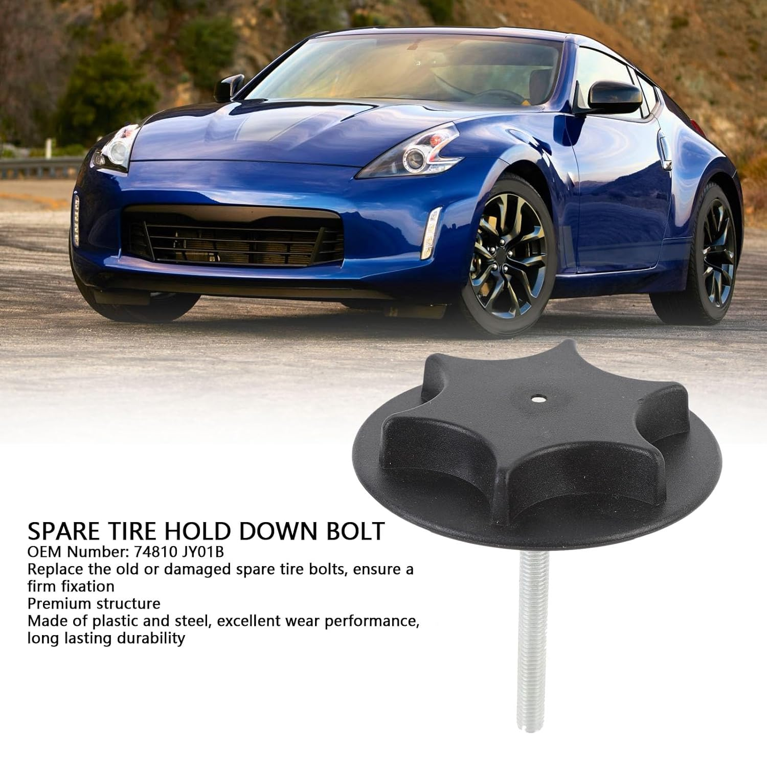 Oreilet Spare Wheel Carrier Bolt, 74810 JY01B Spare Tire Holder Retainer Hold down Screw Bolt, Spare Tire Fixing Clamp Screw Replacement for 350Z 370Z Altima Juke Kicks Maxima image number 3