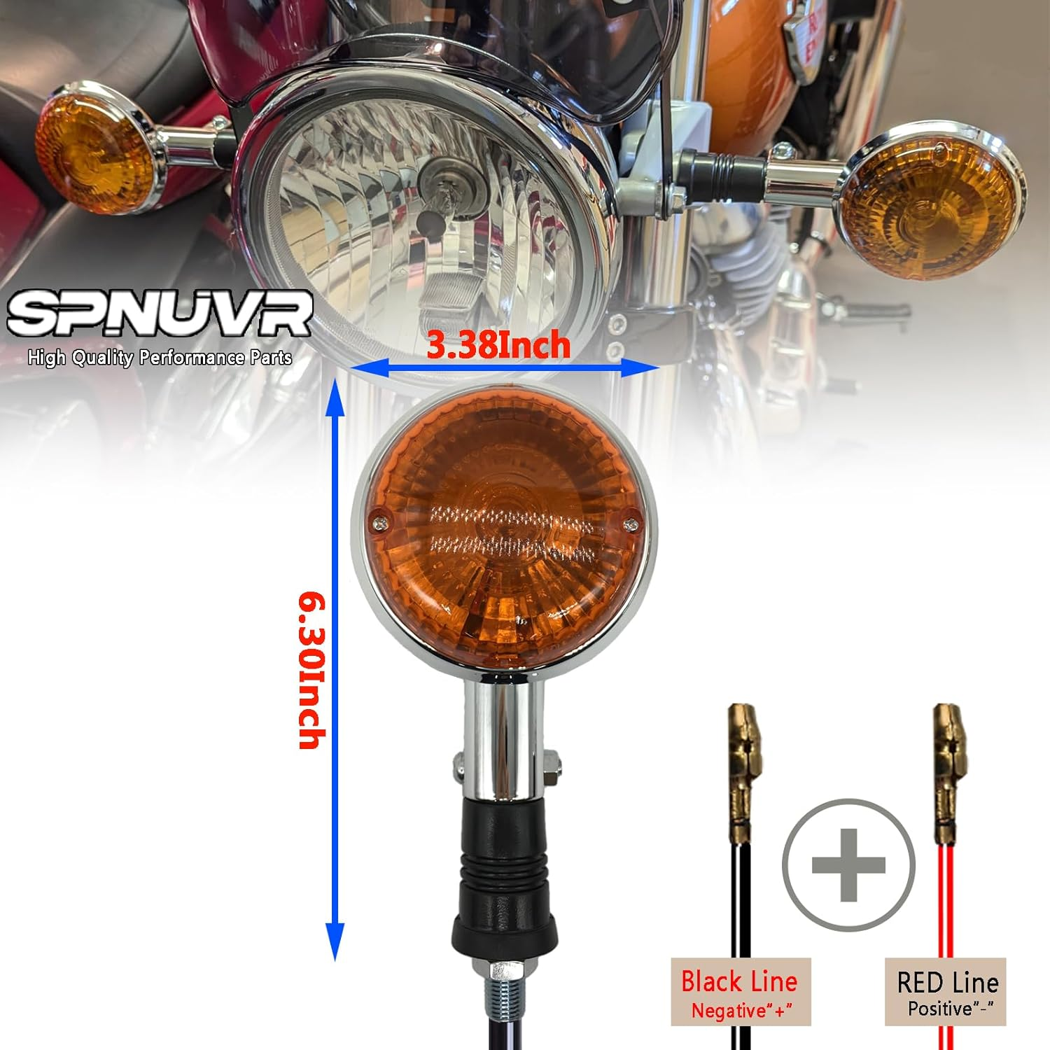 SPNUVR 2Pcs Motorcycle Turn Signals Light for Yamaha XV400 XV650 XV1100 XVS400 XVS650 XVS1100 Virago V MAX 1200 Star XVS 400 1100 Turn Lampbulb image number 3