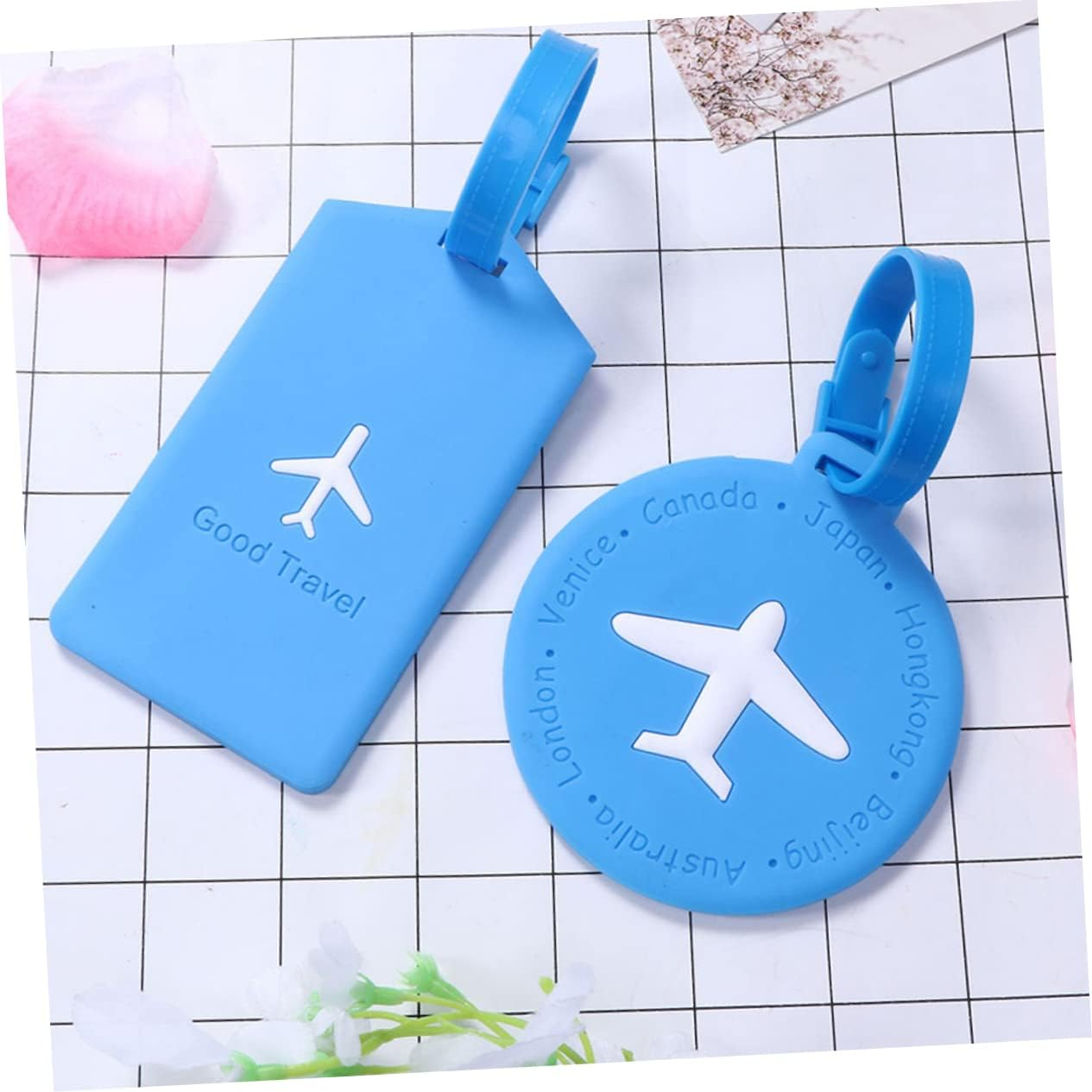 CHILDWEET 2Pcs Funny Luggage Tag Accessories Cartoon Suitcase Tags Silicone Luggage image number 3