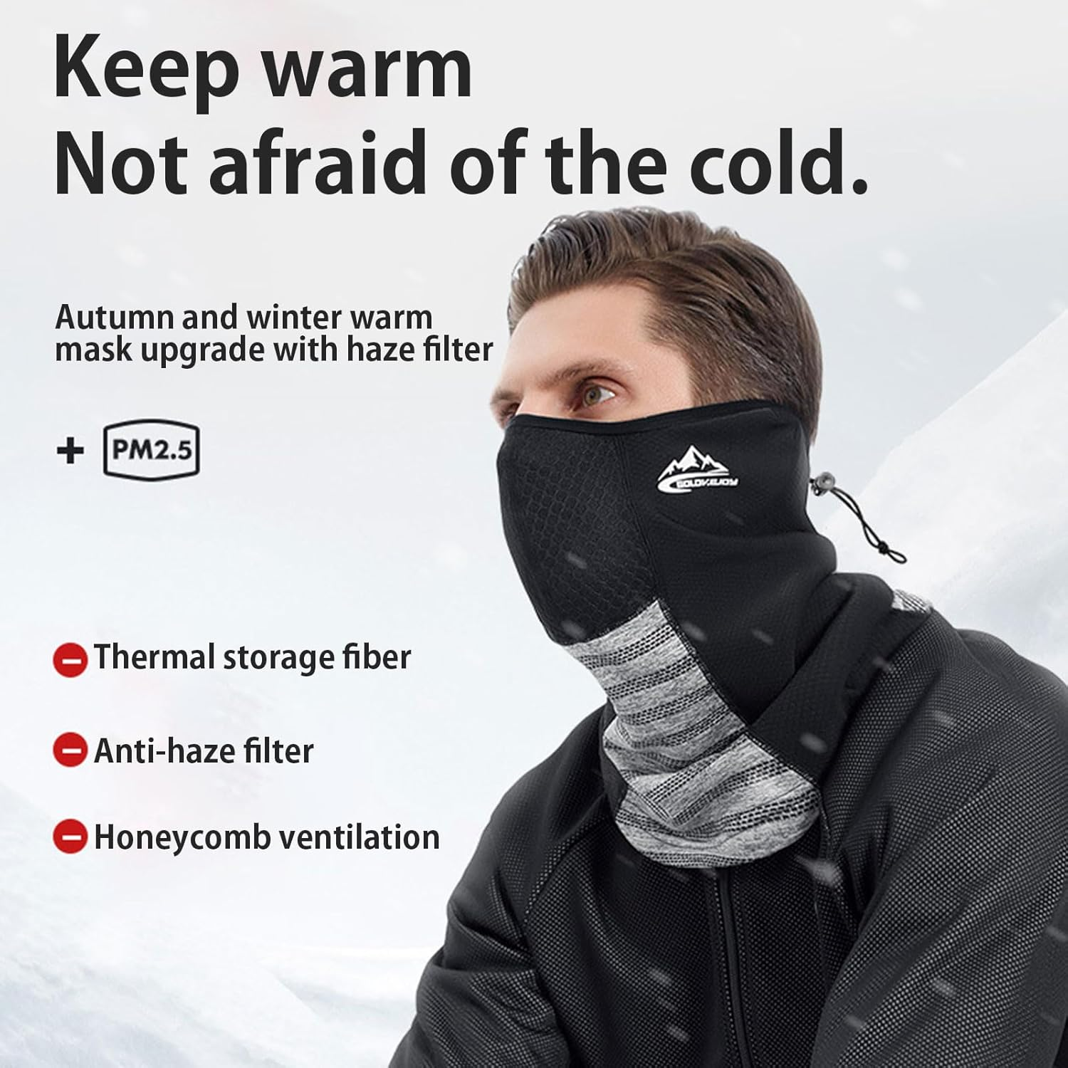 ZVCXOE Neck Warmer Cold Protection Winter Multifunctional Hat Thick Fleece Lining Breathable Neck Guard Windproof Dustproof Mountain Climbing Cycling Outdoor Skiing Unisex image number 1