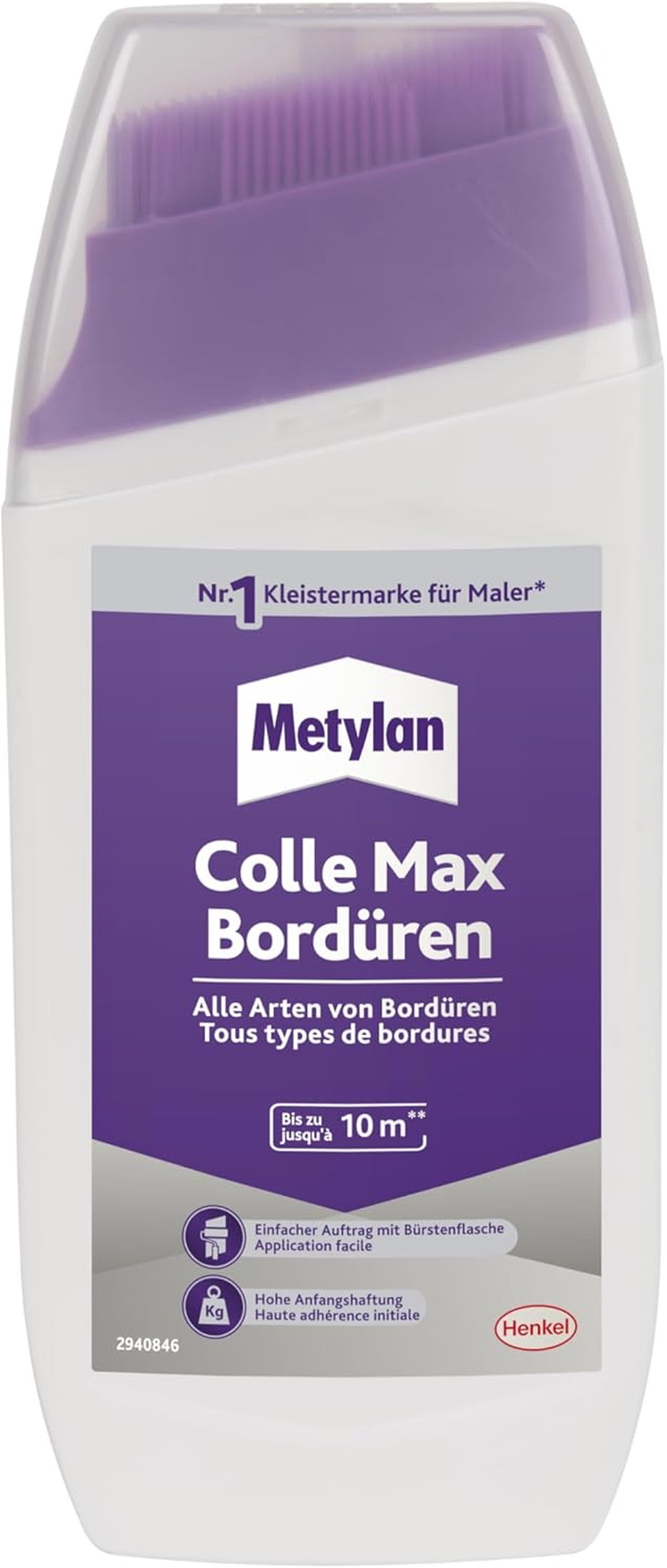 Metylan Border Adhesive, Wallpaper Adhesive for Borders Made of Paper, Fabric, Metal, Vinyl, Strong Adhesive for Secure Adhesive, Easy to Use Adhesive 1 X 250 G image number 1