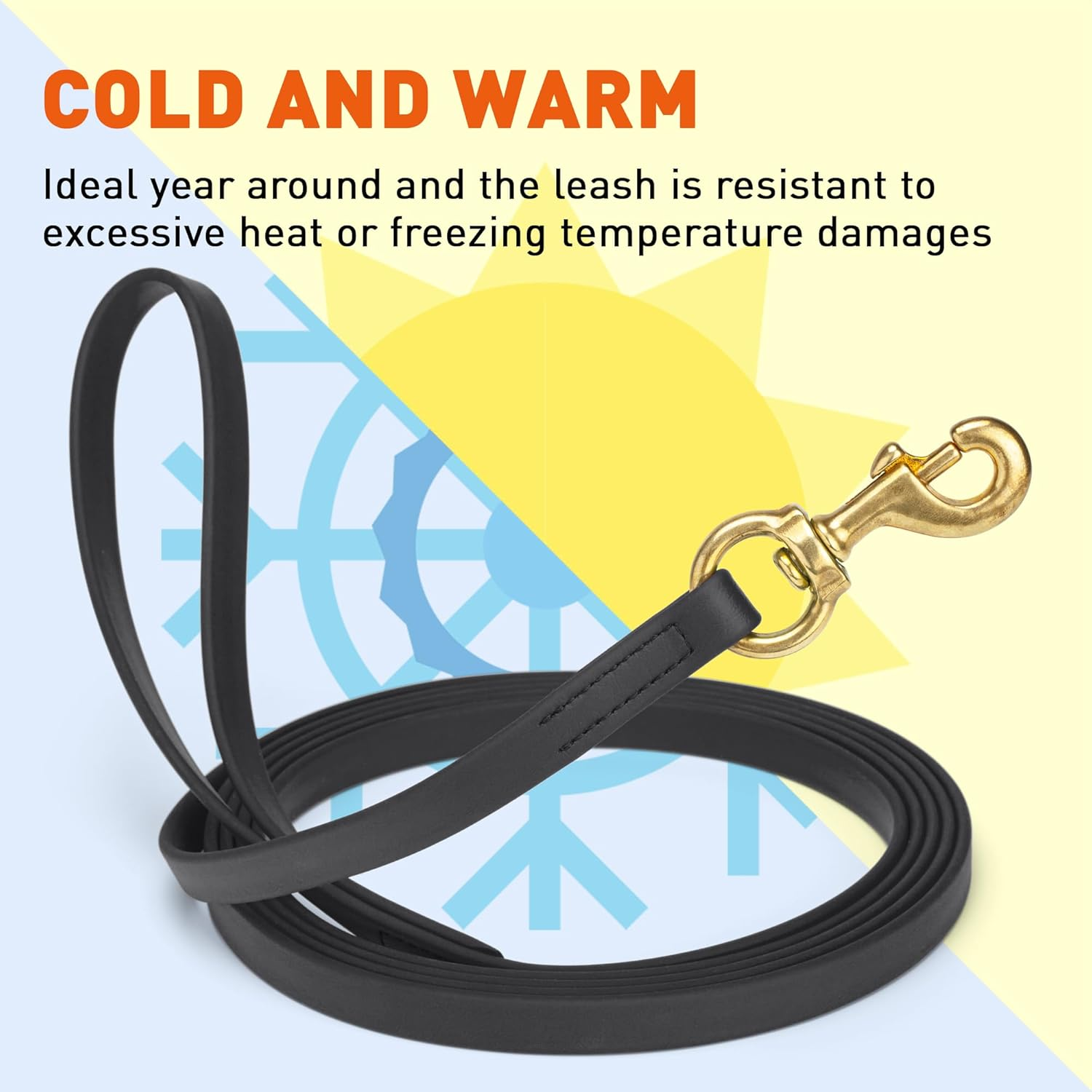 Viper Biothane K9 Working Dog Leash Waterproof Lead for Tracking Training Schutzhund Odor-Proof Long Line with Solid Brass Snap for Puppy Medium and Large Dogs 0.62 in Wide by 15 Ft Long Black image number 6