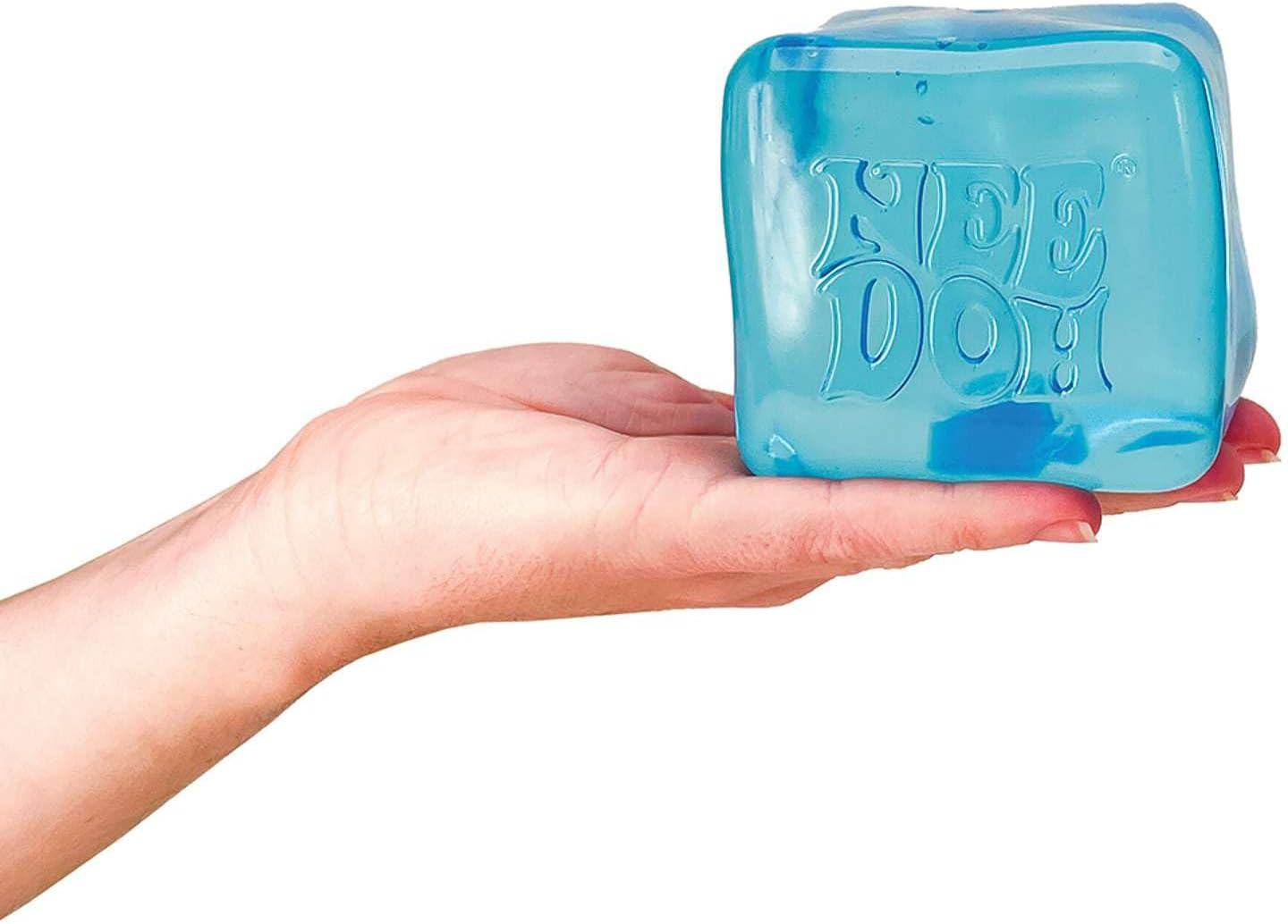 Needoh Niceberg - Sensory Squeeze Toy with Super Solid Squish, Giant 3.25" Blue Nice Cube (Pack of 1) image number 2