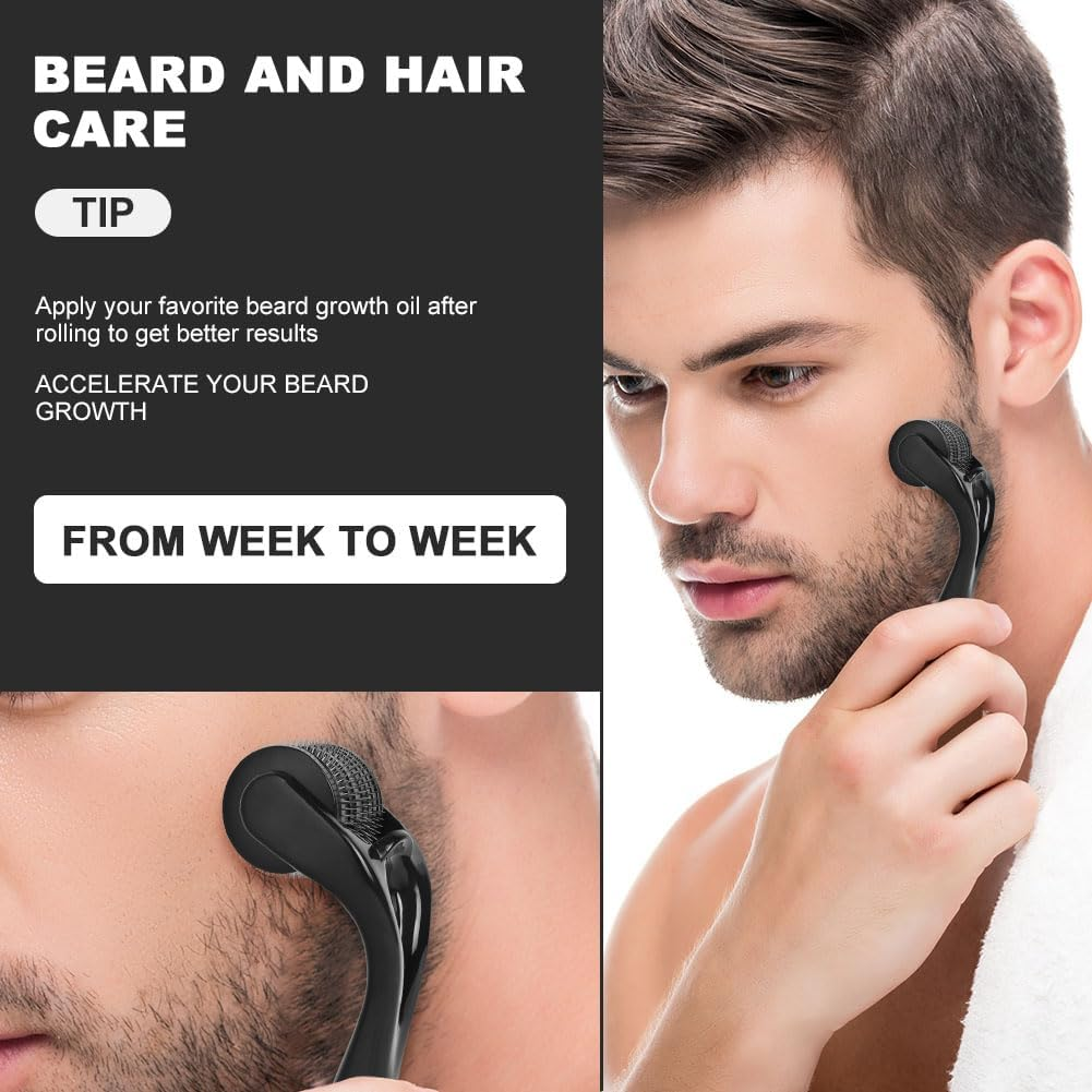 LOPHE Derma Roller, 0.25Mm Microneedle Derma Roller for Men and Women, Professional Microneedling Derma Needling, Micro Needle Roller Facial Wrinkles Hair Loss Stretch Marks Hair Regrowth - 6 In 1 Kit image number 4