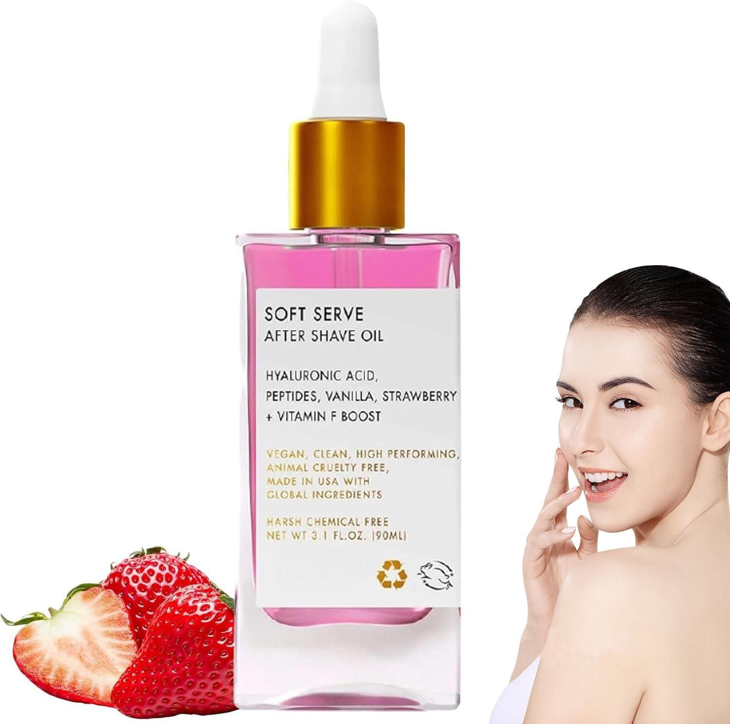 After Shave Oil - Strawberry & Vanilla Scent ， Nourishing Formula for Smooth Skin ， Prevents Dryness & Ingrown Hairs ， Ideal for Women image number 2