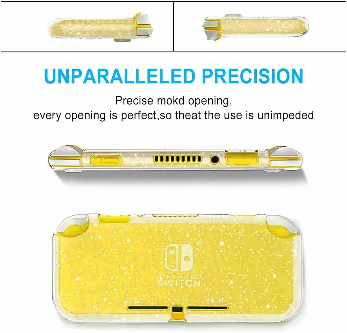 Unron Glitter TPU Protective Case for Nintendo Switch Lite, Shockproof and Anti-Scratch Cover with Liquid Crystal Design image number 2