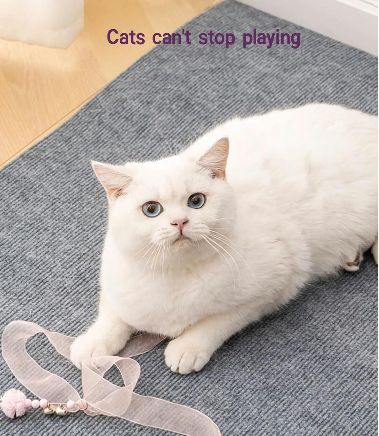 Self-Adhesive Scratching Mat Cats, Scratching Boards Cat Wall, Adjustable. Ideal for Scratching Carpet Cats, Cat Scratching Boards, Scratching Wall (Light Grey, 50 X 100 Cm) image number 4