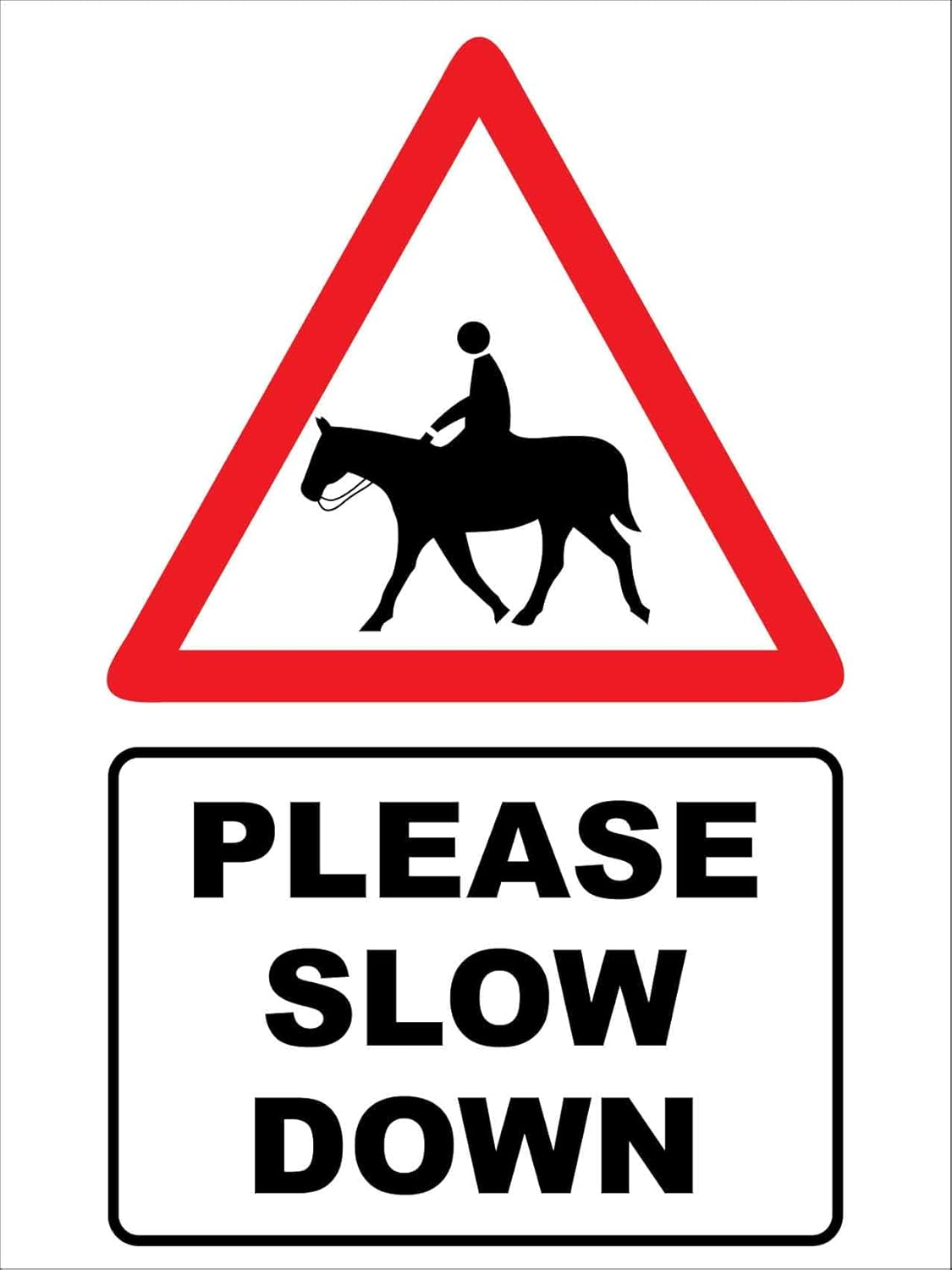 Horse Please Slow down Sign Metal Tin Sign12X16 Inches Caution Danger Safety Security Warning Notice Signs image number 1
