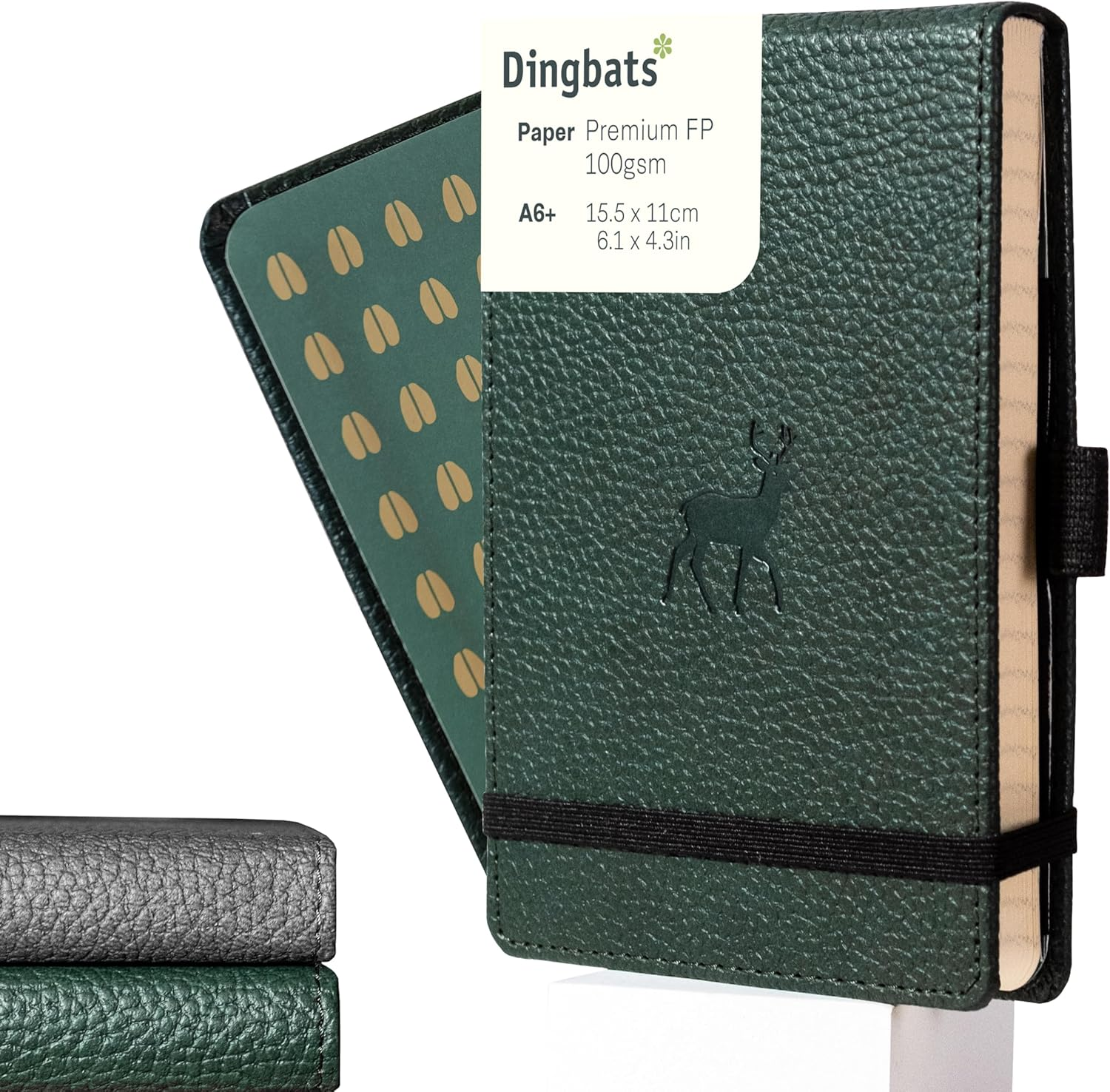 Dingbats A6+ Wildlife Green Deer Reporter Notebook - Plain Instead of Dingbats A6+ Wildlife Green Deer Reporter Notebook - Graphed